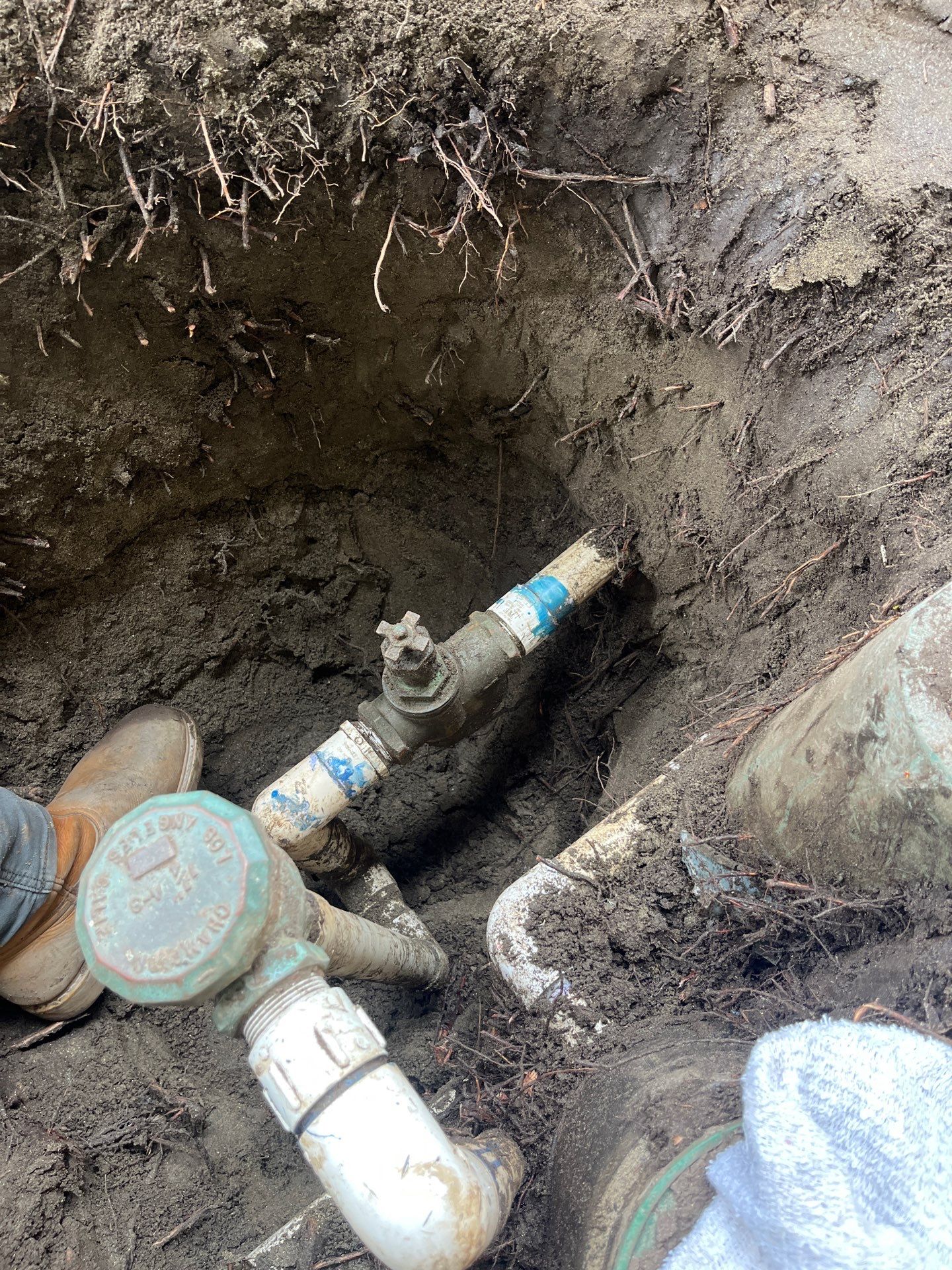 Installation of New Underground Piping by Us Plumbing 