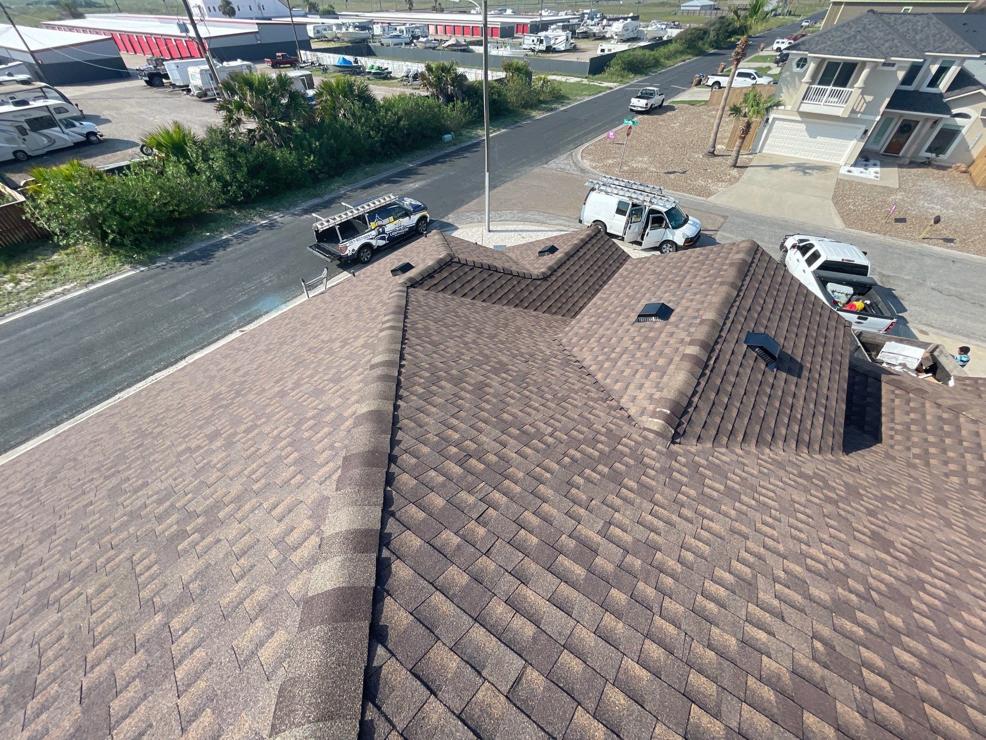 Residential Roofing Installation using GAF HDZ Barkwood by Lighthouse Roofing