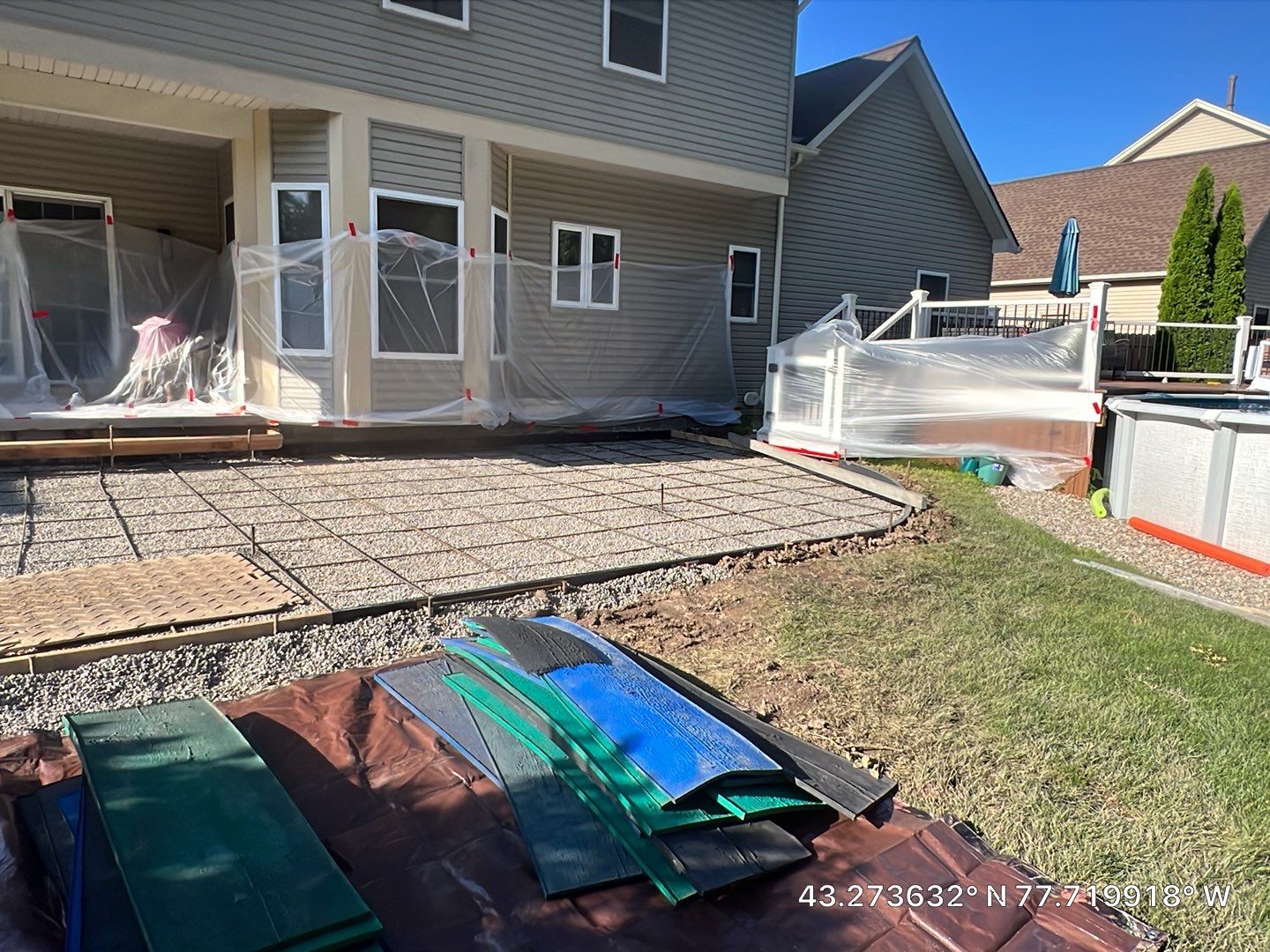 Wood Plank Stamped Concrete Patio  by NG Masonry & Construction LLC