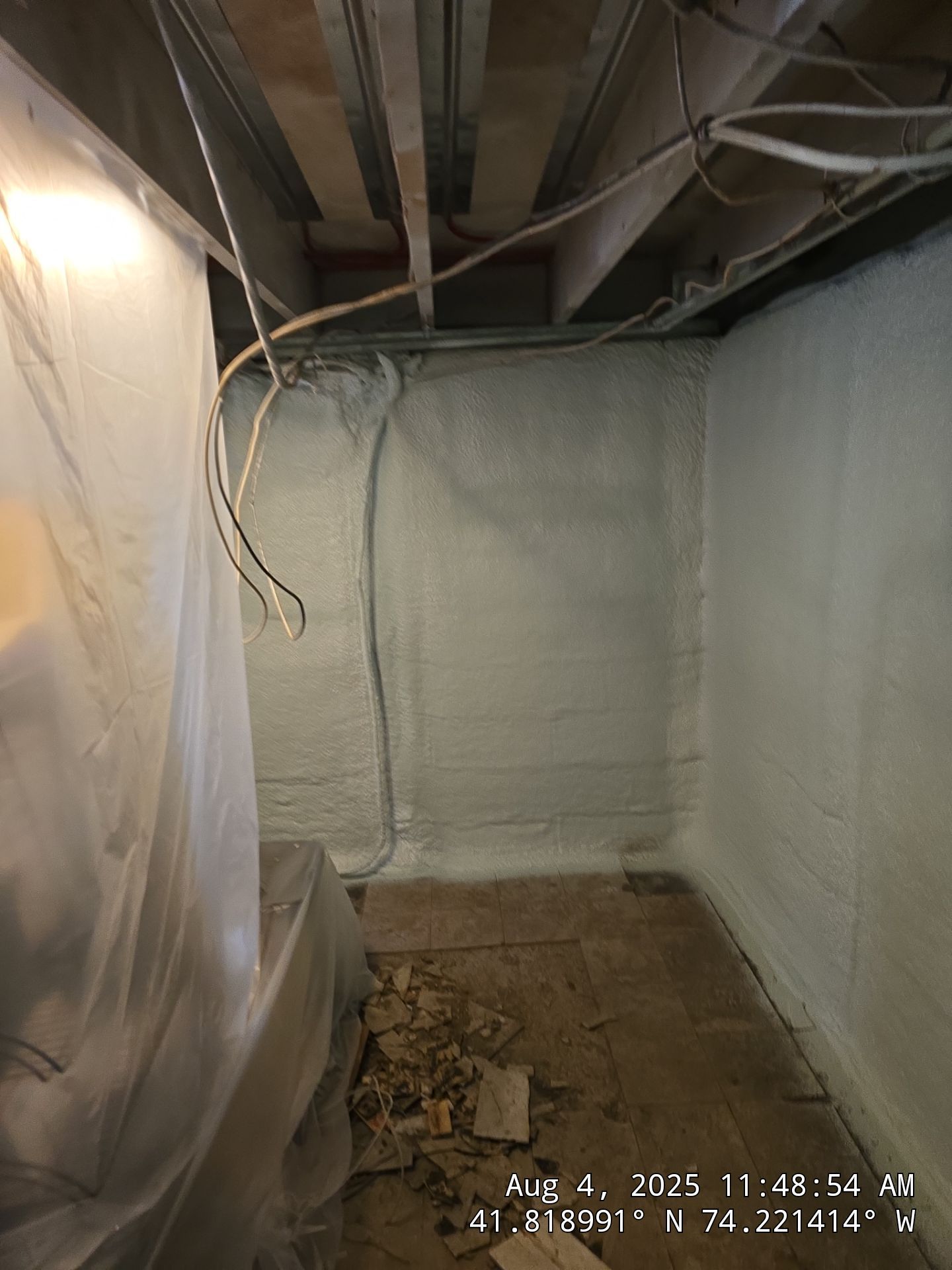 Master bedroom Exterior Walls using open cell spray foam by NYS Foam & Energy