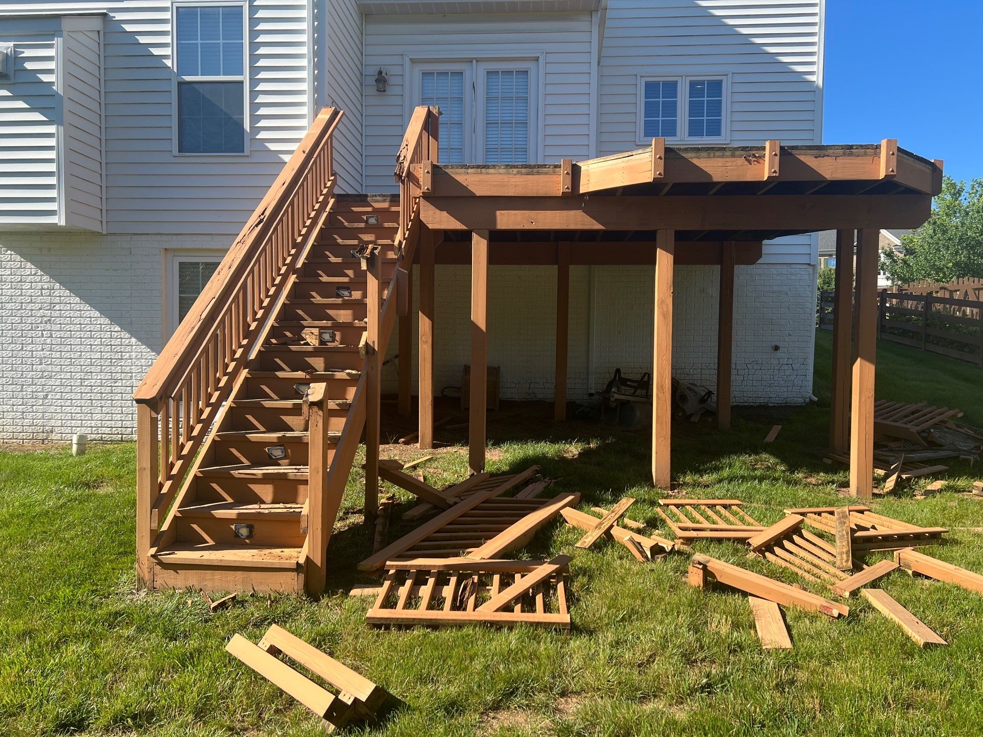 Custom Composite Deck Installation with Aluminum Railings in Aldie by Ridge Armor Renovations