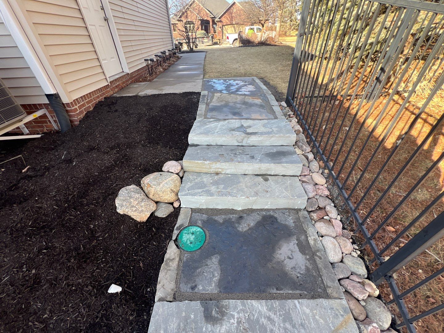 Updated Stone Stepper Path by New Horizon Landscapes