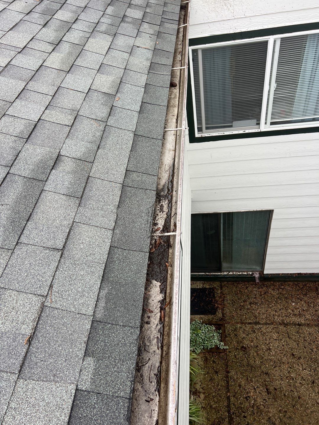 Commercial gutter cleaning Lexington after photo with clean gutters