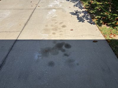 Concrete Driveway Oil Stain Removal | Harrison Ranch Community | Parrish, FL