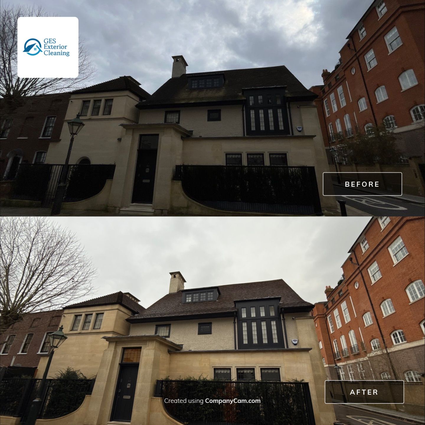 Roof And Stonework Cleaning using Honda 15lpm Low Pressure Washing Machine by Ges Exterior Cleaning ltd