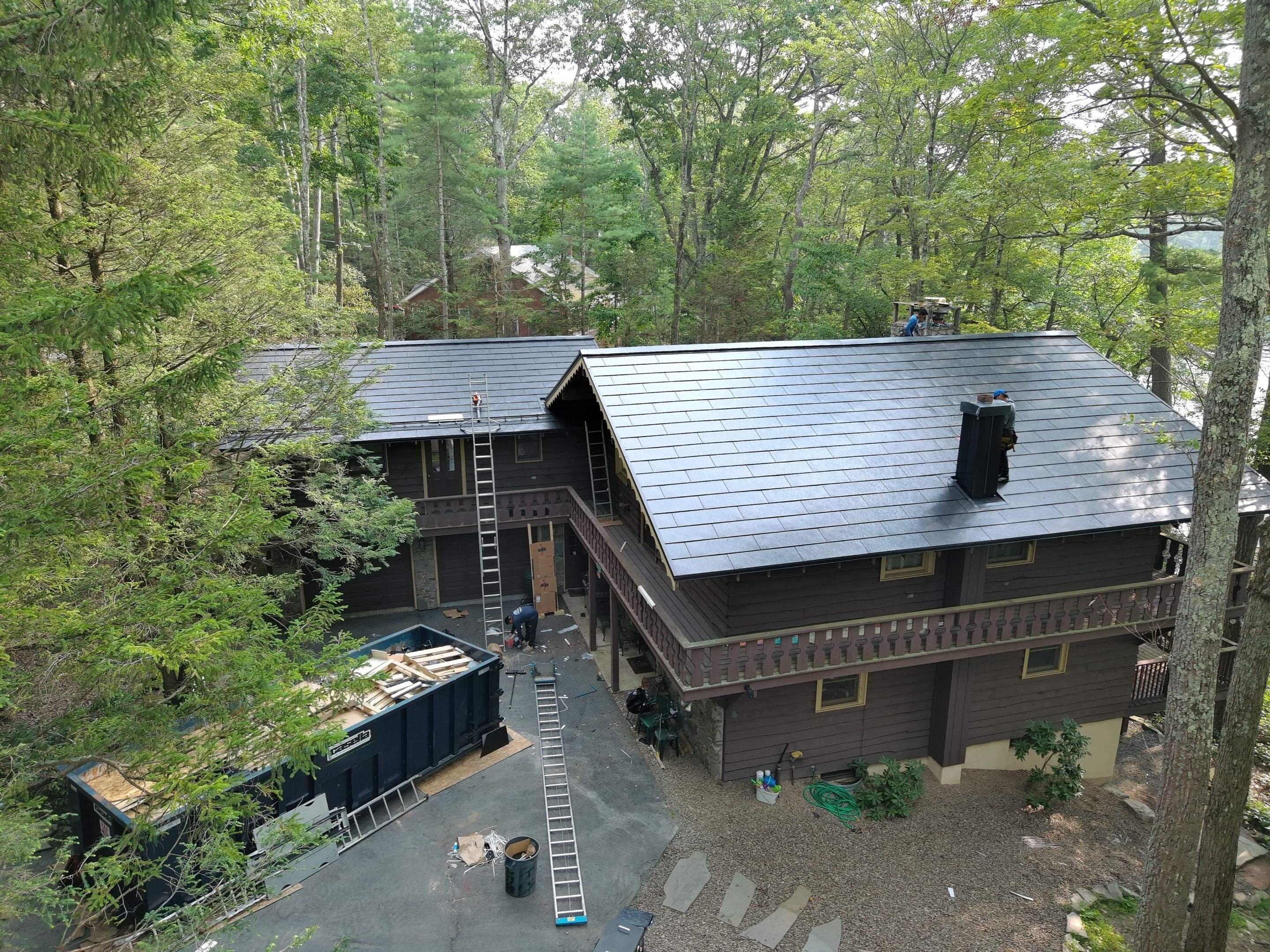 Stunning Tesla Solar Roof Cabin in the Woods by American Home Contractors