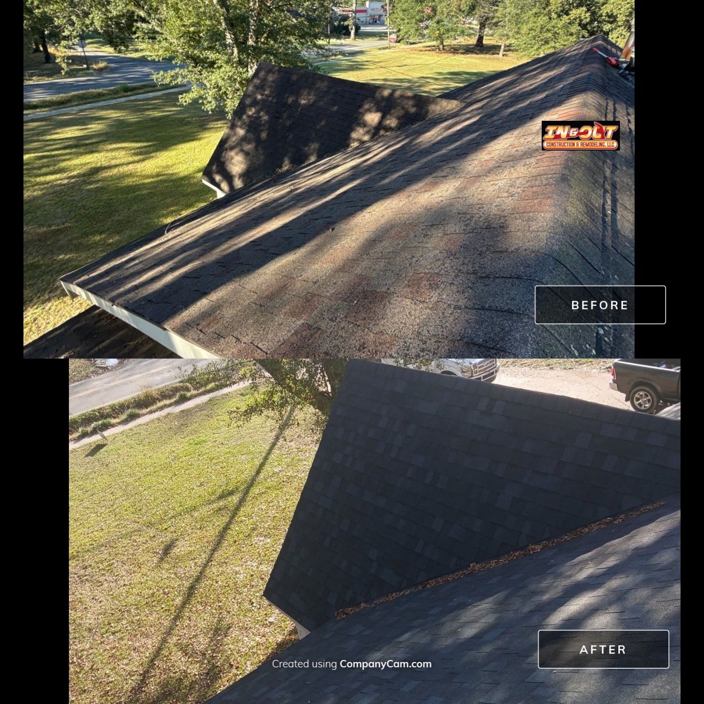 Roof replacement by In & Out Construction & Remodeling, LLC