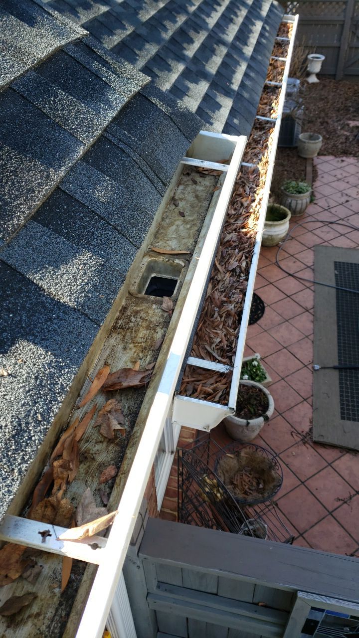Gutter Cleaning using water by Power Wash Masters LLC