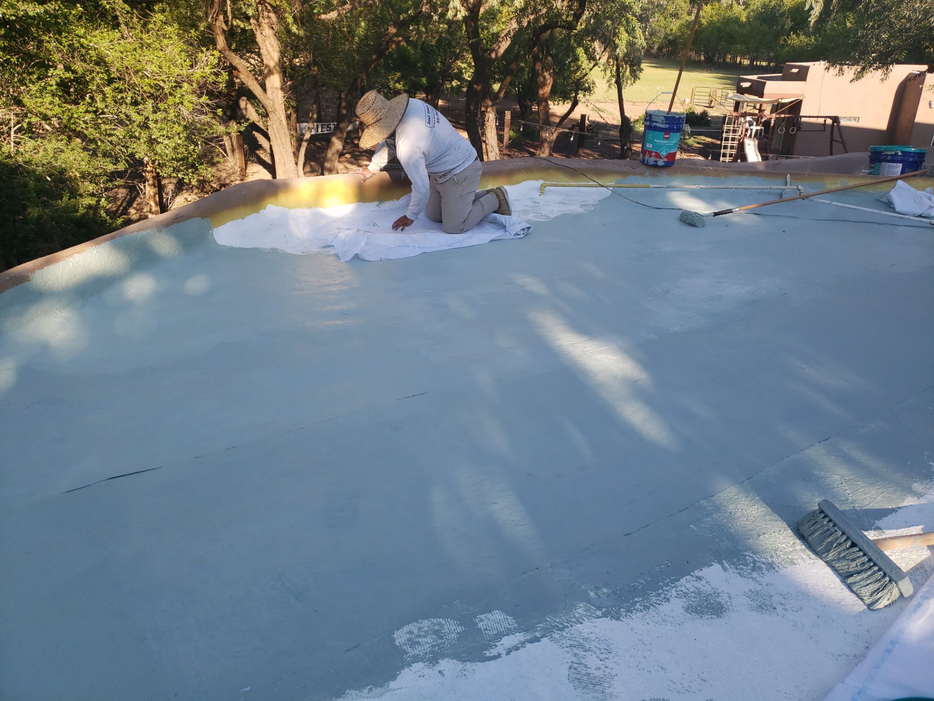 Residential roof application by SPF Services 