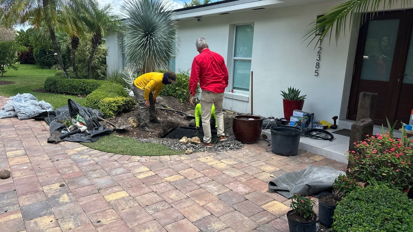Pinecrest Fountain at Door Entrance by Nature's Dream Landscape and Tree Service