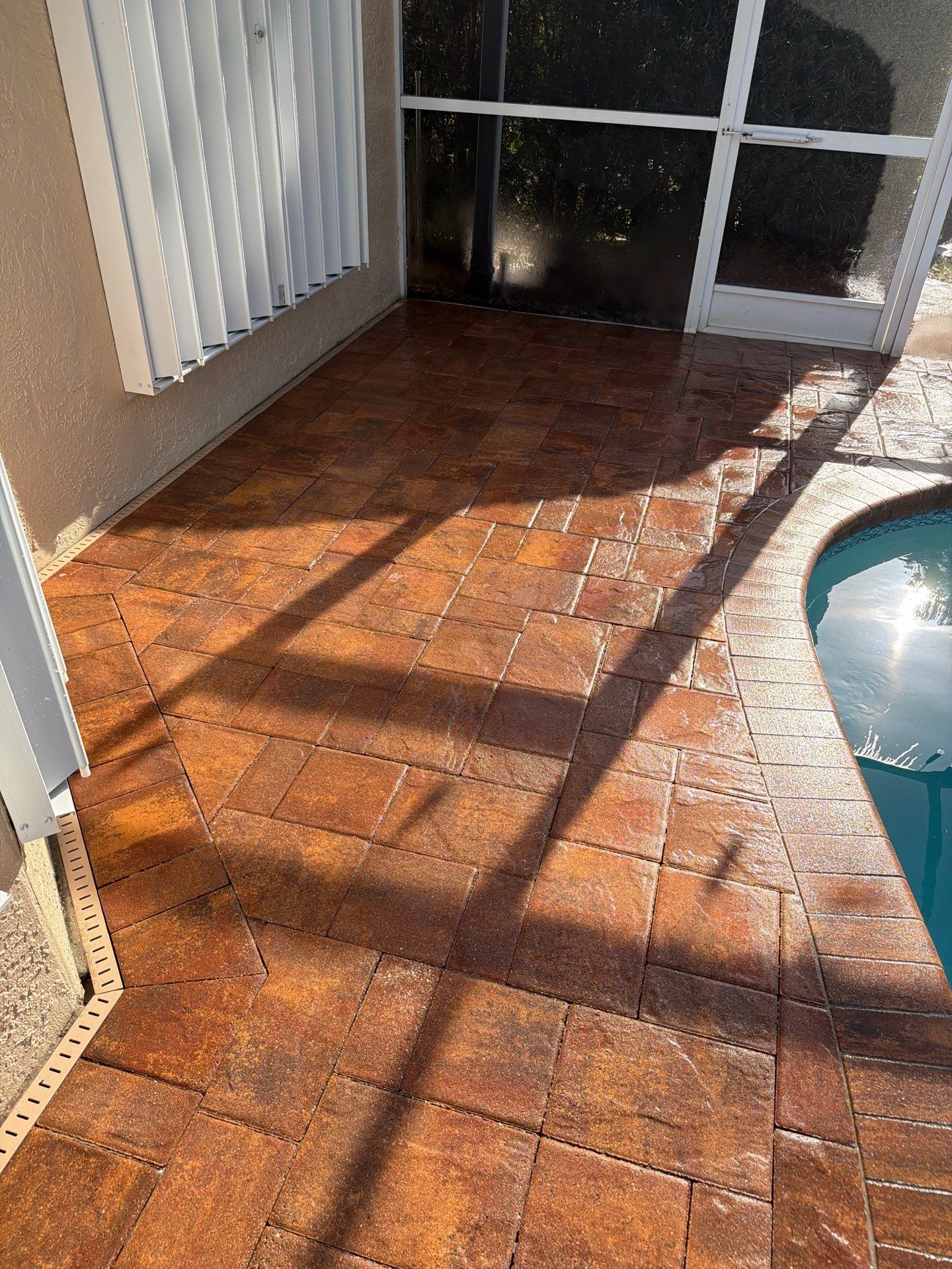 Paver Sealing and Striping for Sun City Center Pool Deck by Supreme Paver Experts