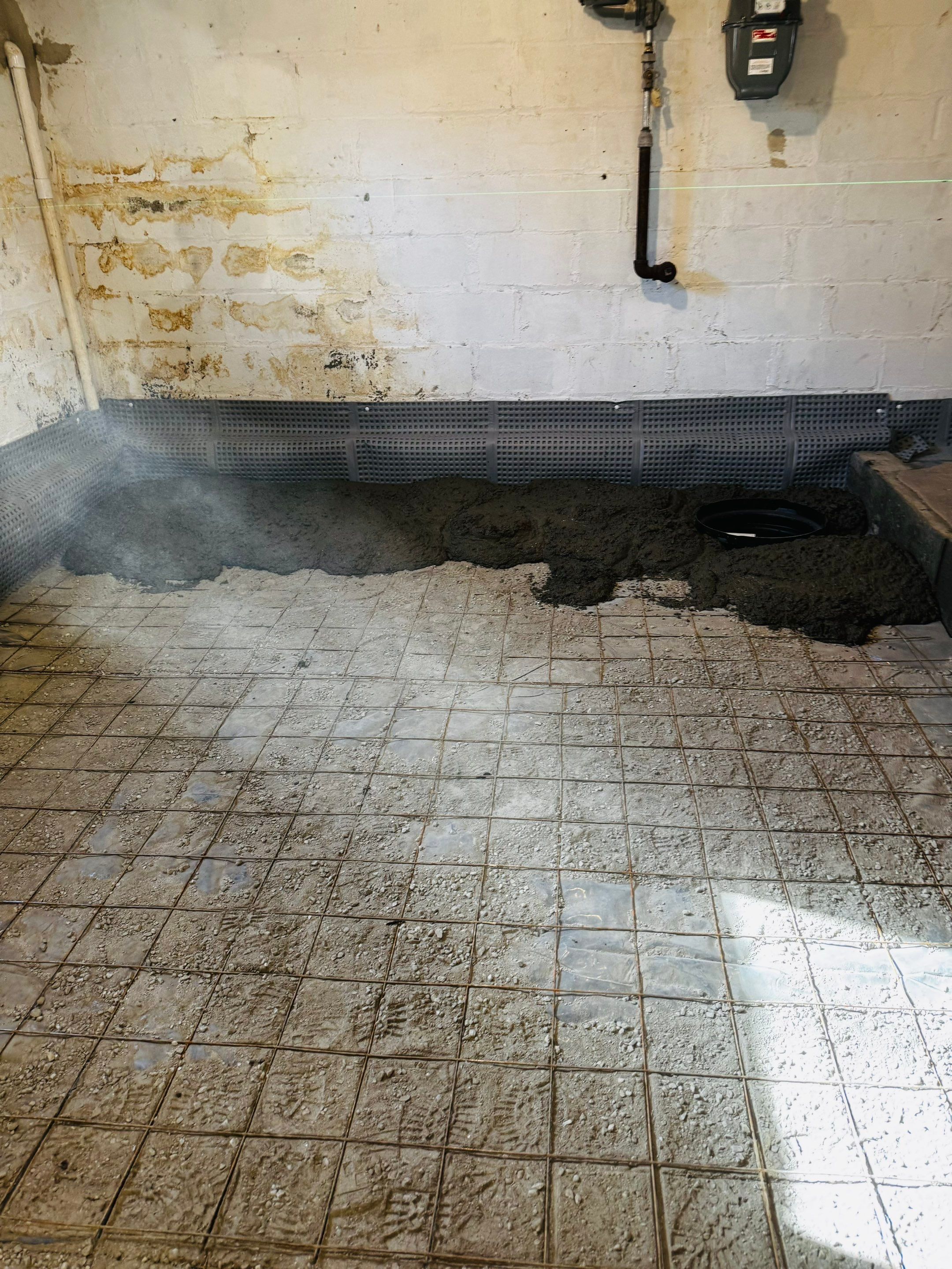 Concrete Floor Replacement and Interior French Drain Project in Morris Plains, New Jersey by Pure Service Pro, LLC 