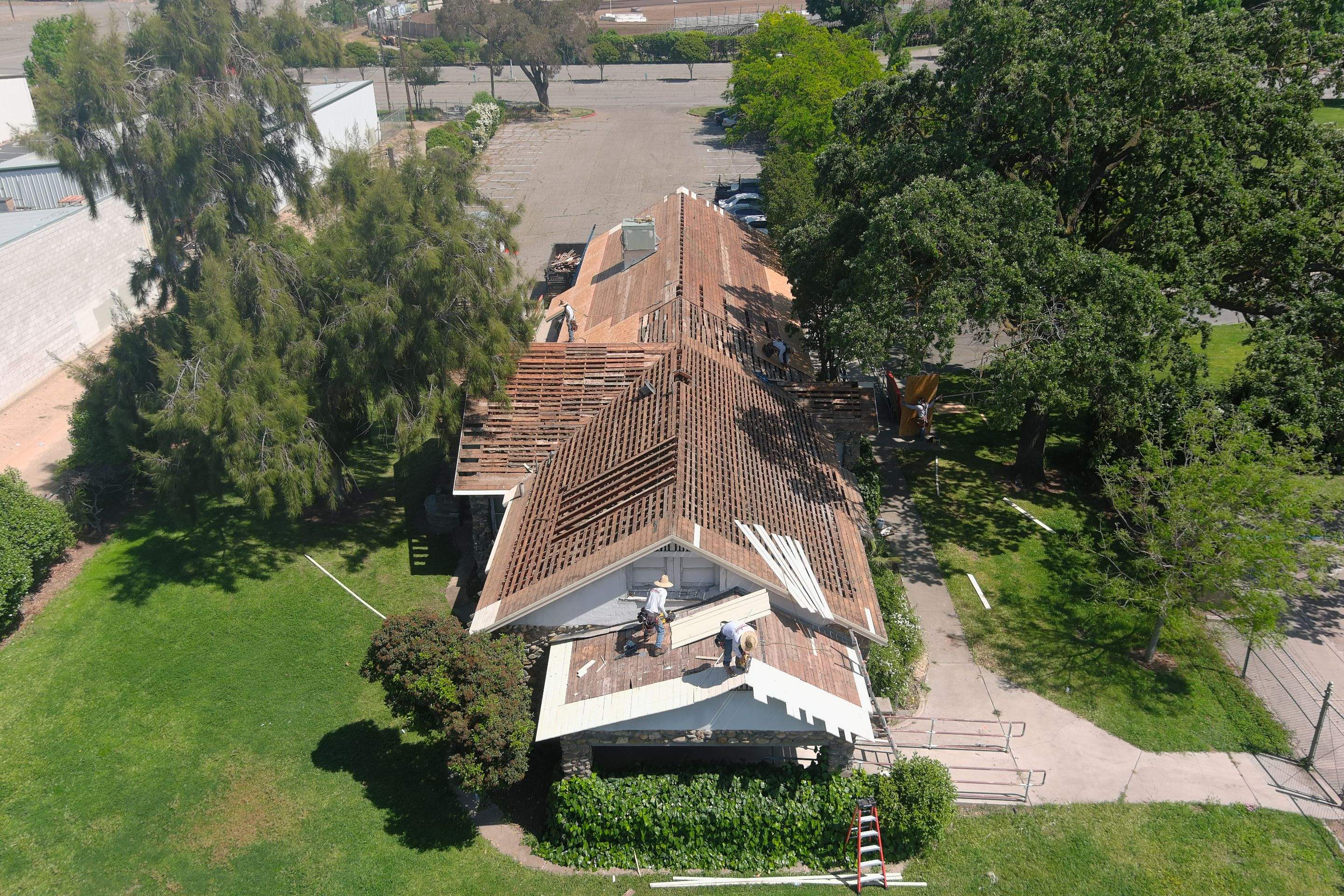 Certainteed Landmark Solaris shingle job at Merced Fairgrounds by Straight Edge Roofing Inc
