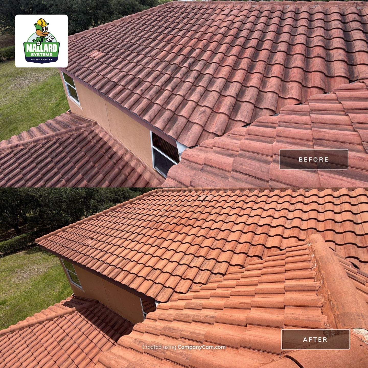 Barrel Tile Roof Cleaning by Mallard Systems