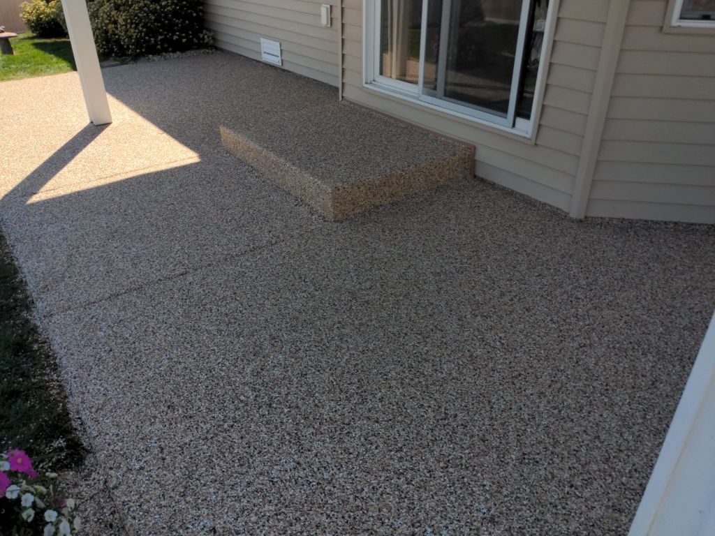 Patio Transformation using Sandstone by Croc Coatings, LLC