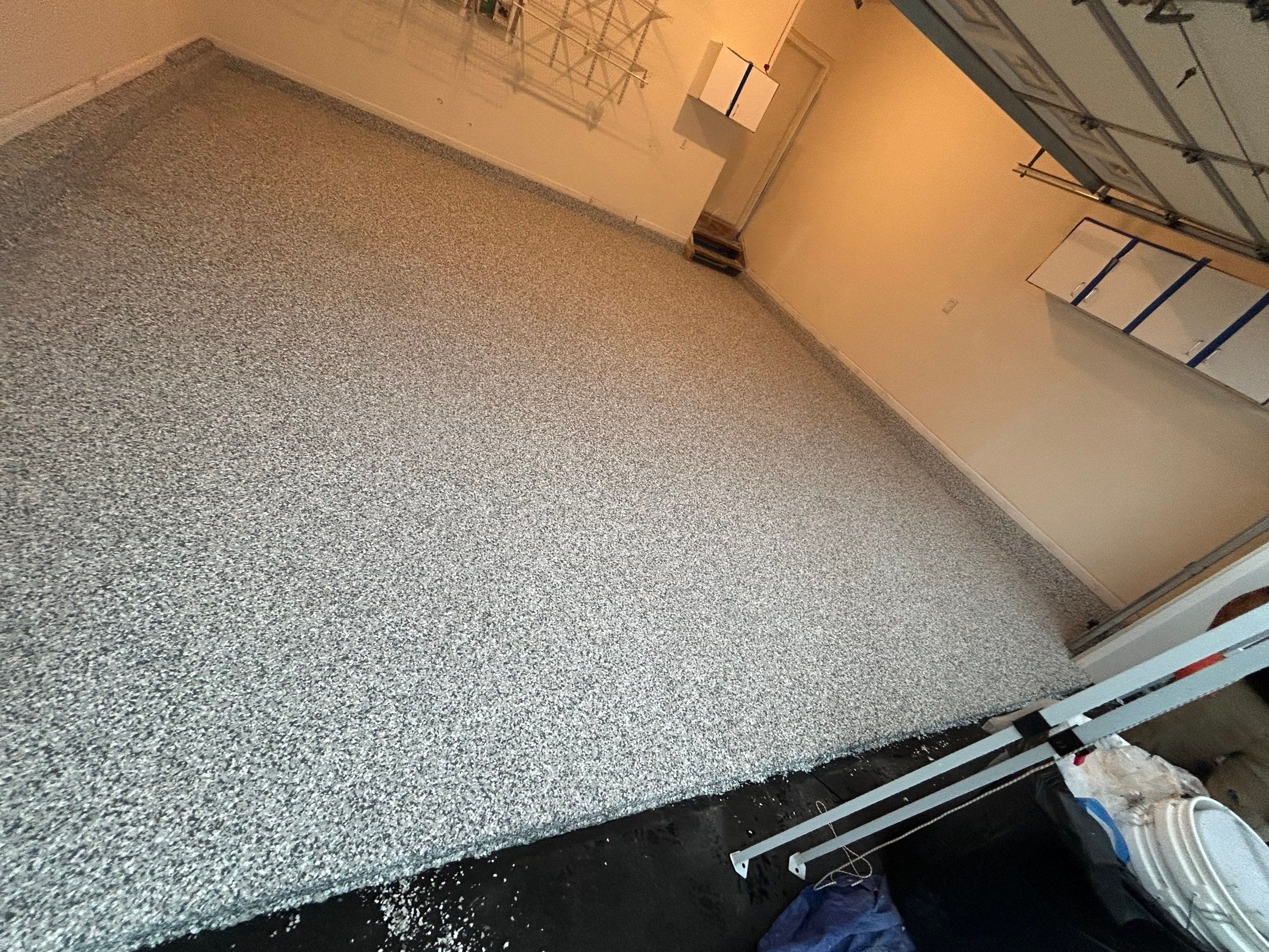 Concrete Floor Coating Using Gravel Color by DiGiorgi Roofing and Siding Inc