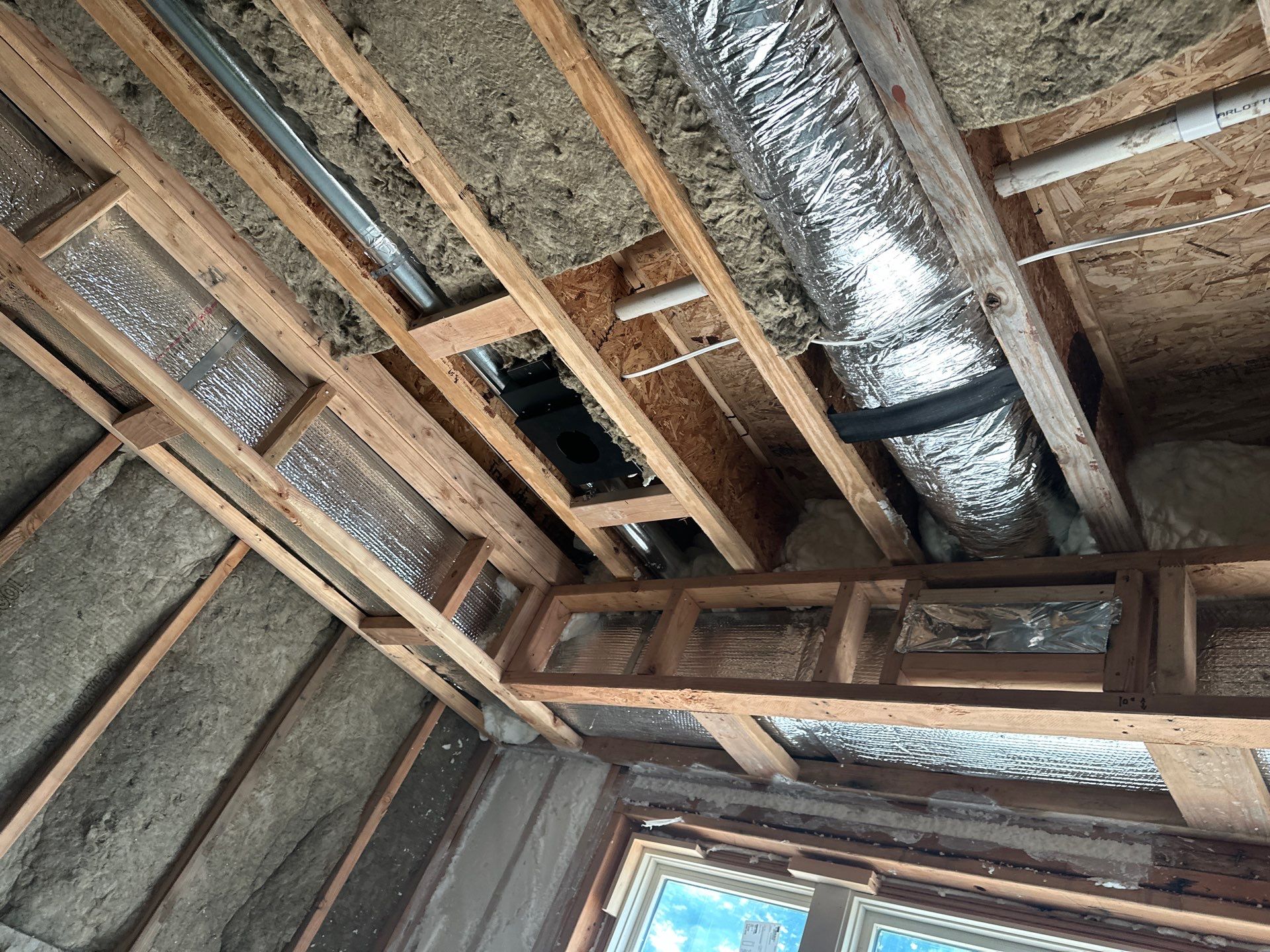 New Home Construction using open cell spray foam by NYS Foam & Energy