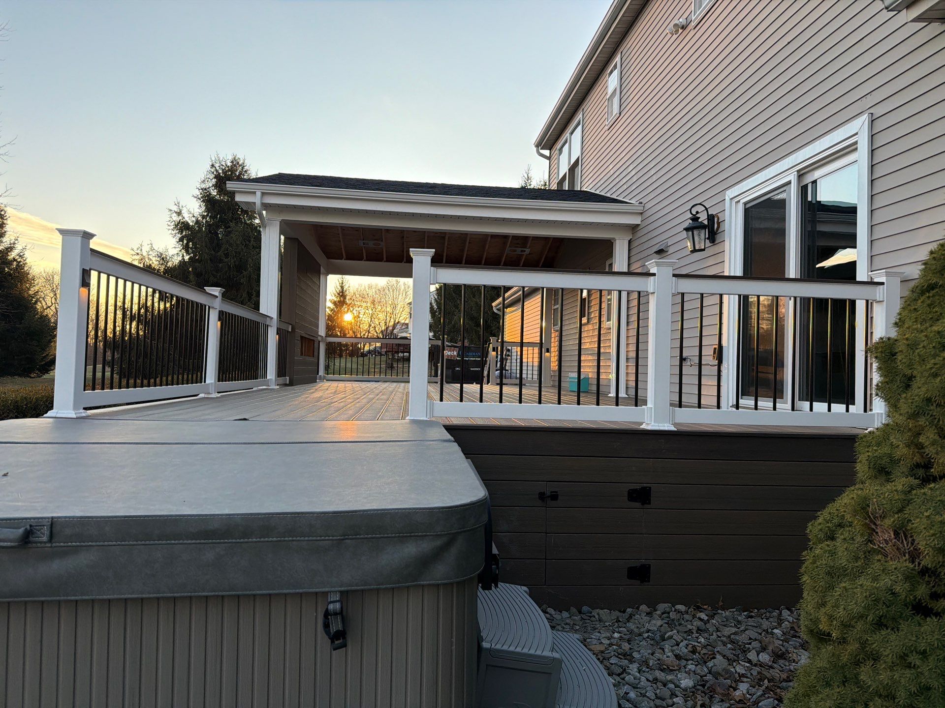 New Deck With a Roof and TV Mount in Raritan, New Jersey by deck guardian
