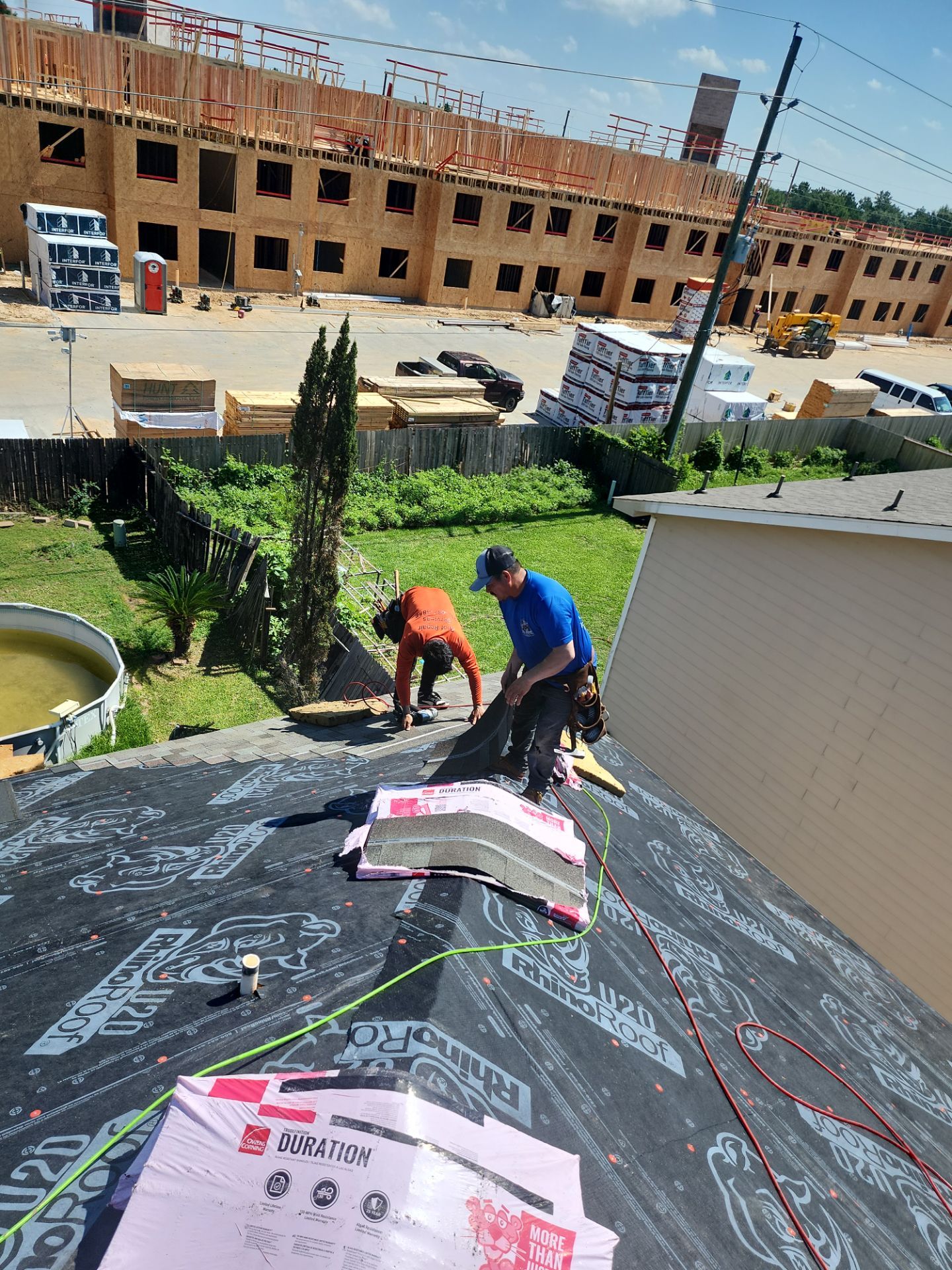 Residential Roofing Installation using Owen's Corning Duration (Lifetime) Shingles by Roof Repair Company