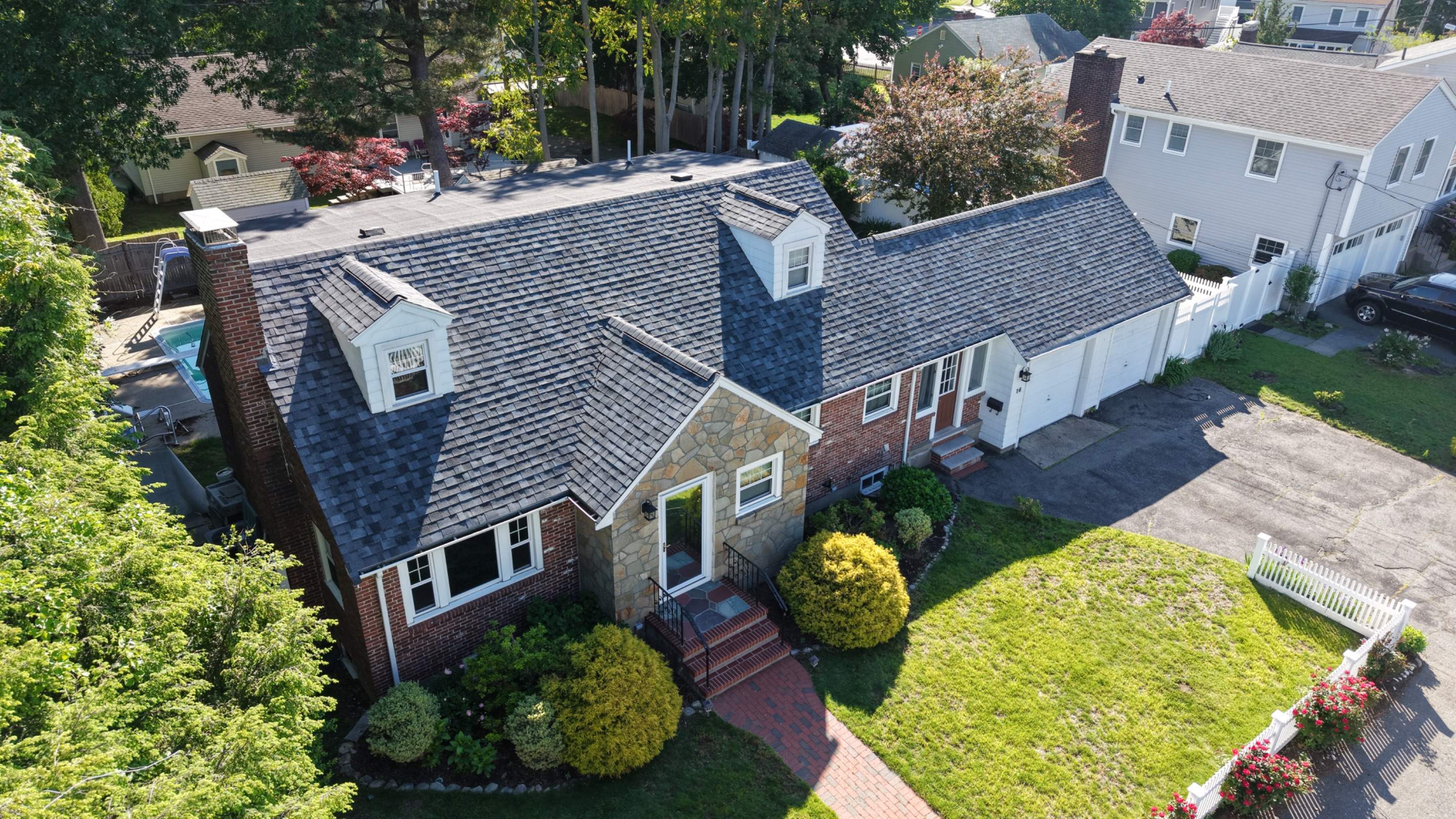 Full Roof Replacement in Needham, MA – Owens Corning Duration, Slatestone Gray by JOHNNYS PRO