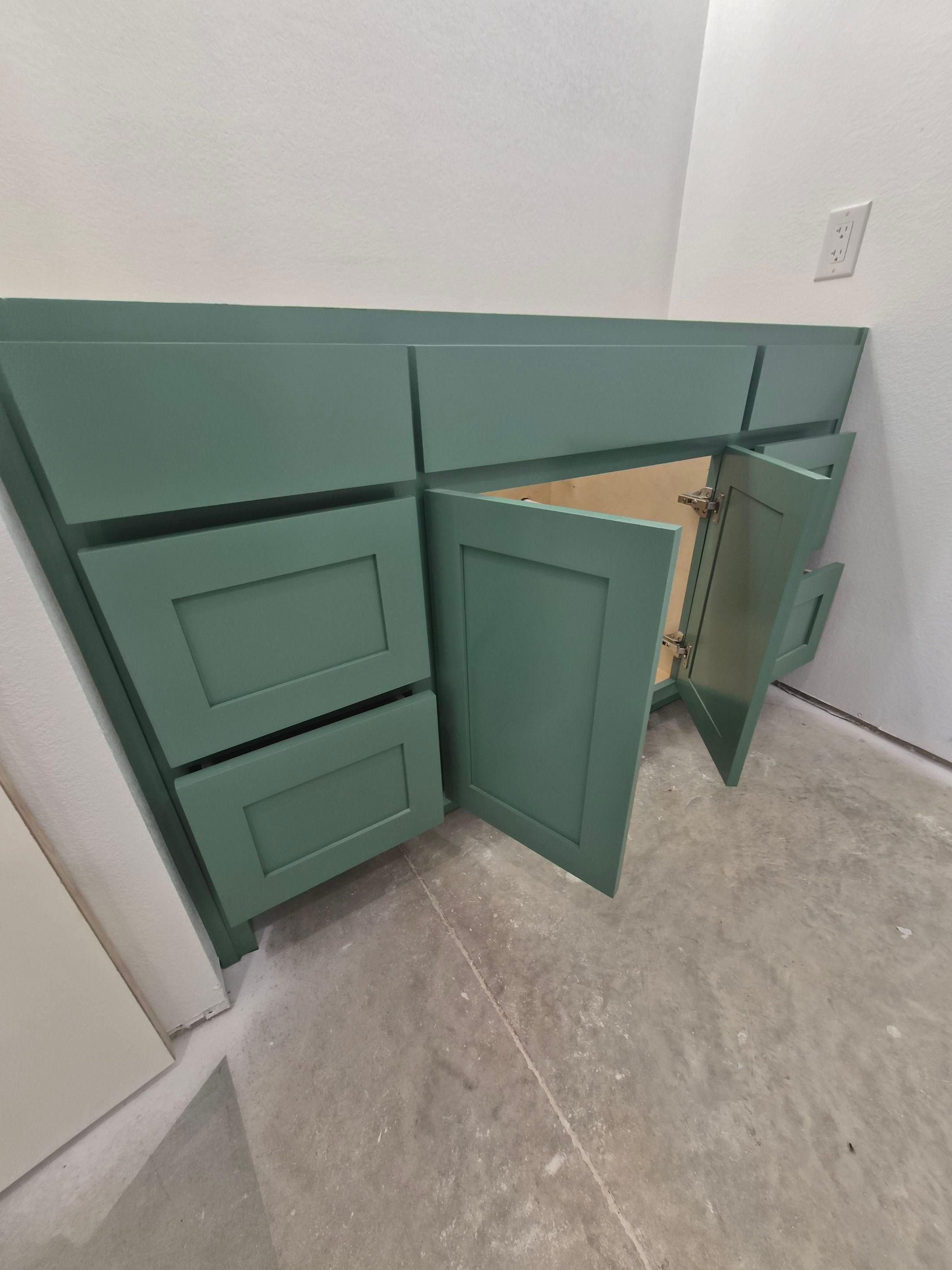 Sage Green Cabinet Transformation in Brownsboro, TX! by Quality Coats Painting