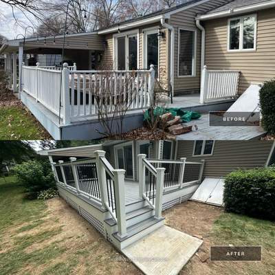 Deck Replacement with Trex Tropical Island Mist , matching cocktail rail and lattice bottom