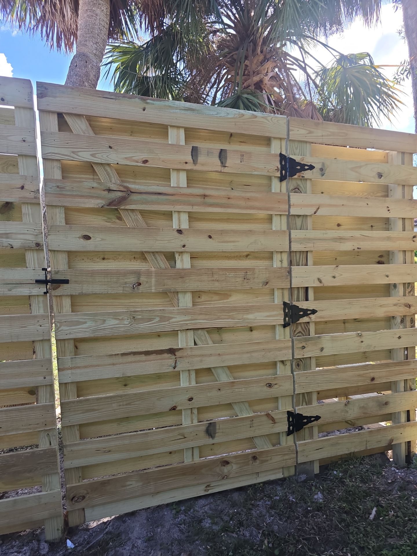 8'H Stained Shadowbox Wood in Nokomis by True Fence LLC