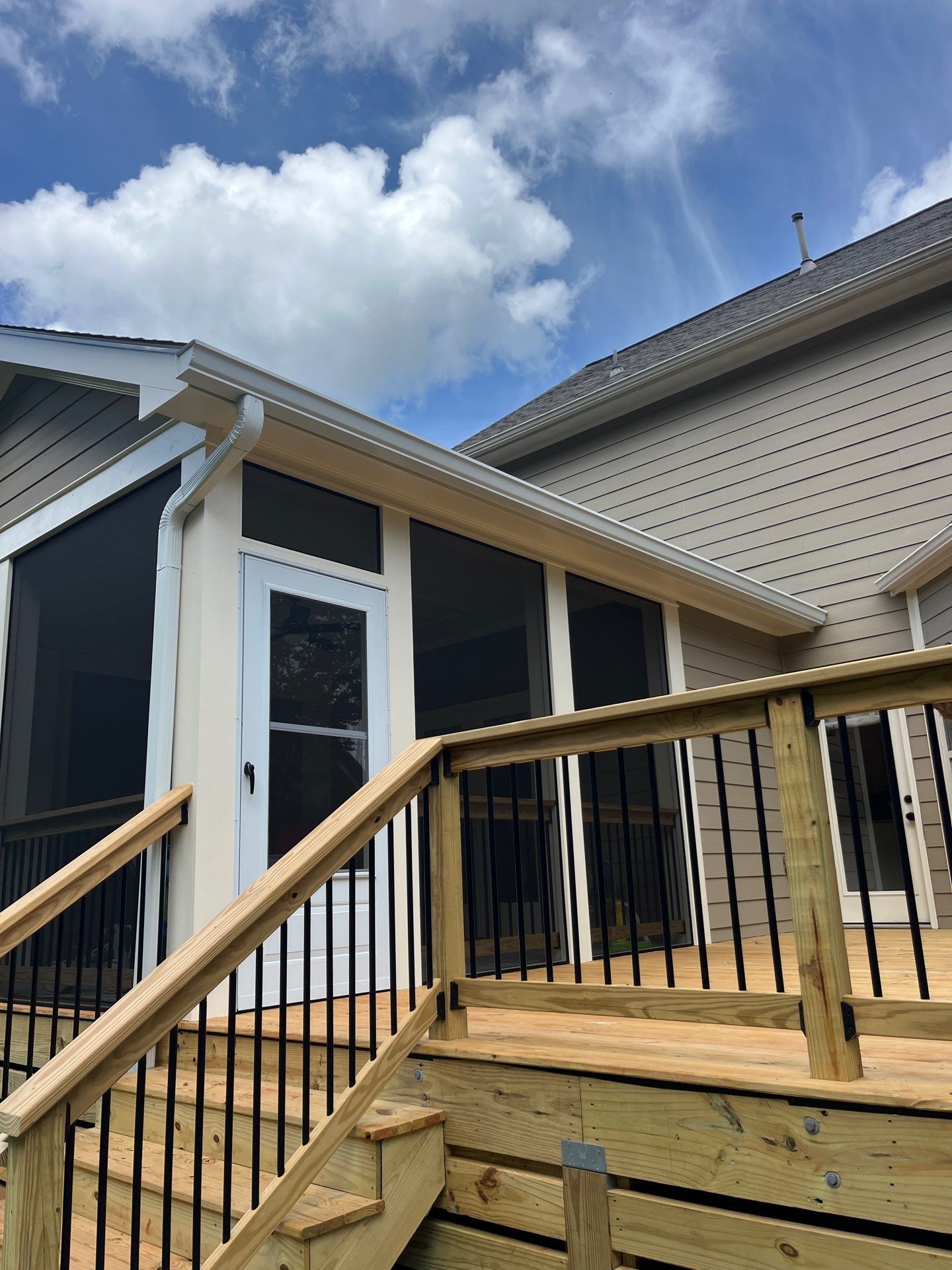 Wood Deck Build and Screen Porch Install in Kennesaw, GA by Nelson Exteriors 