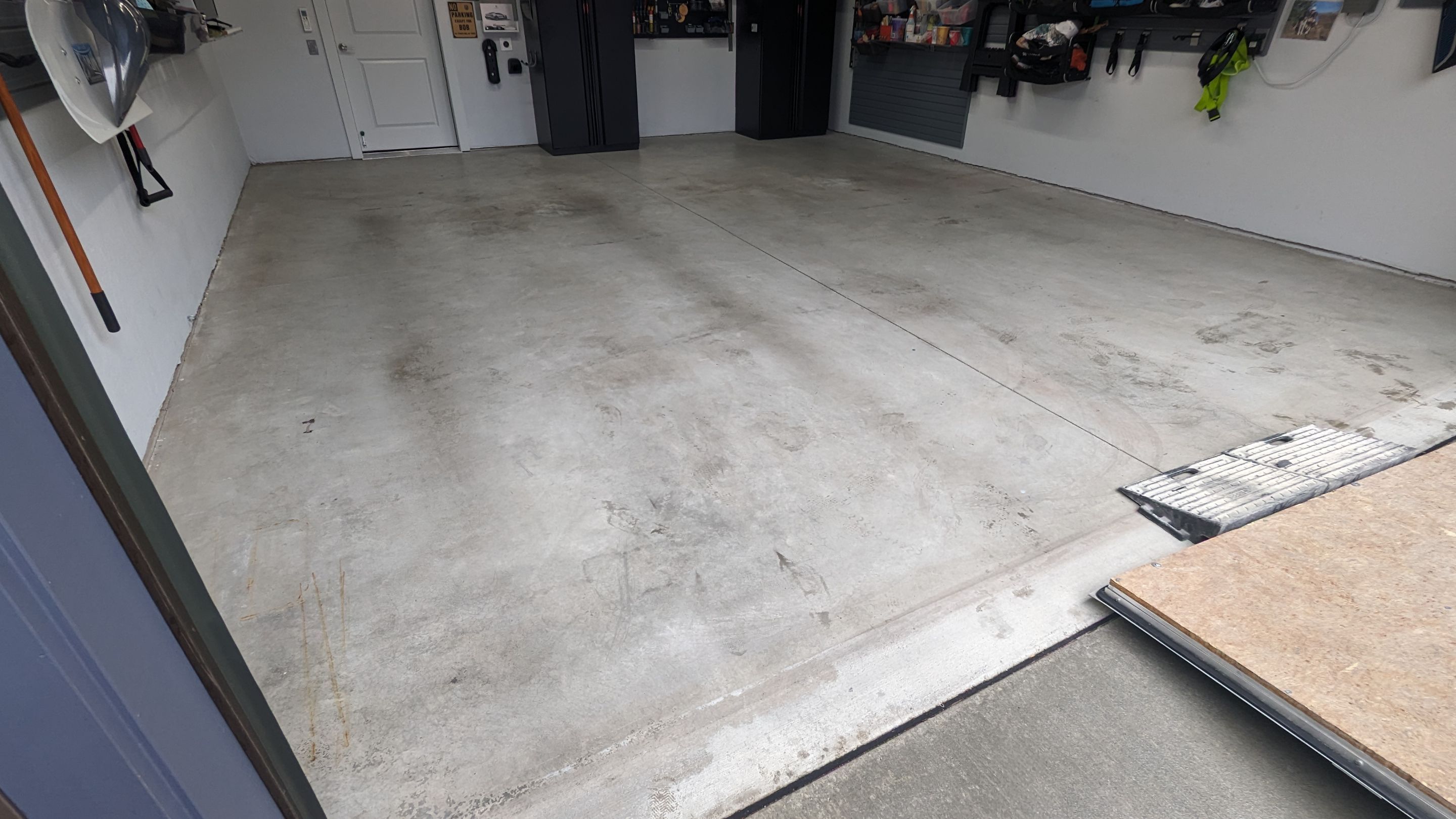Garage Transformation using Custom domino w/ baby blue by Croc Coatings, LLC
