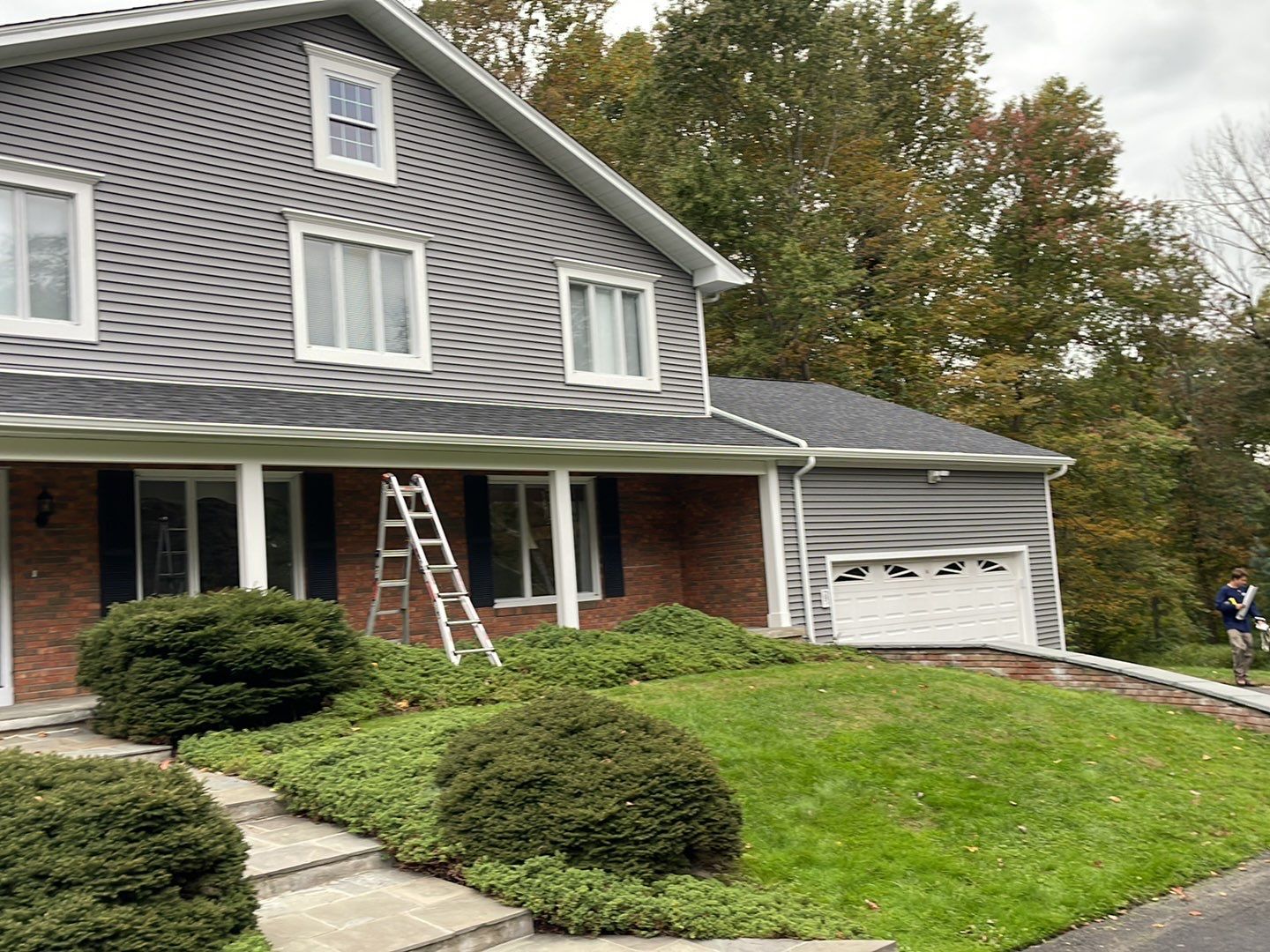 Residential Roofing Installation using Owens Corning TruDefinition Duration AR - Onyx Black & New Siding Using Mainstreet Charcoal Gray by A Plus Exterior