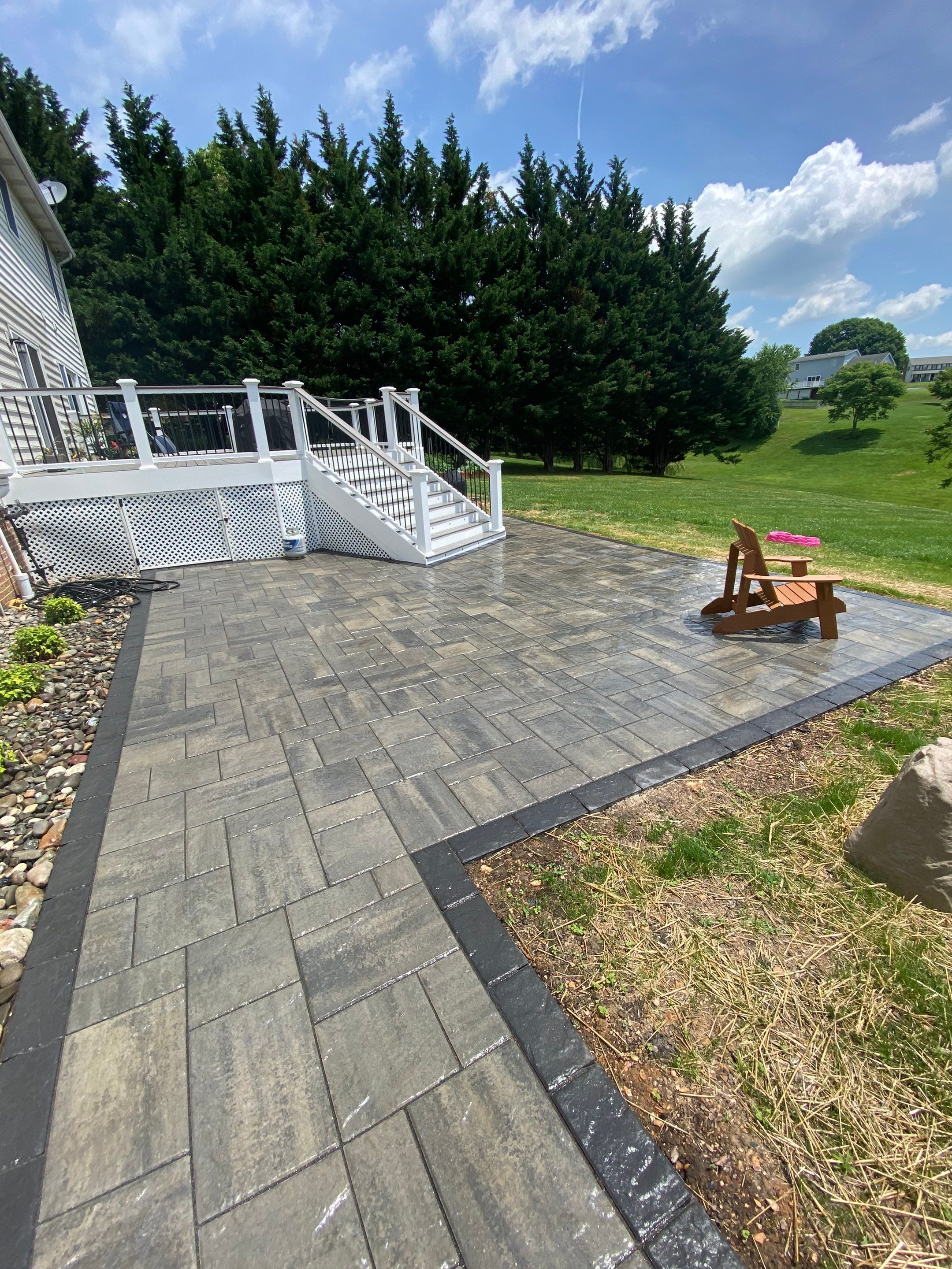 Backyard Transformation using Techo-Bloc Pavers by The Smet Companies, LLC