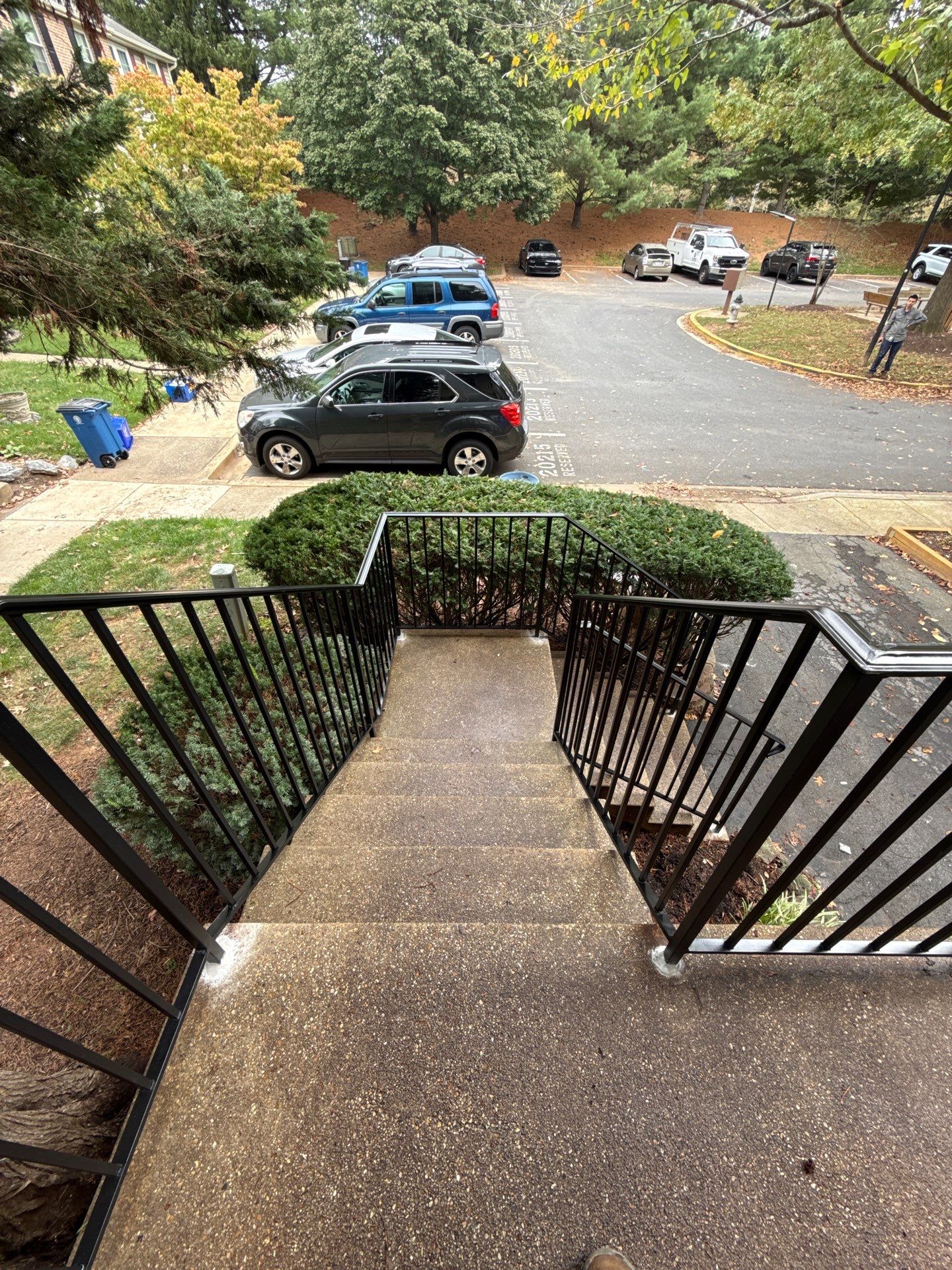 Black Metal Handrail Installation for Damascus Residential Entryway by Capitol Iron Works