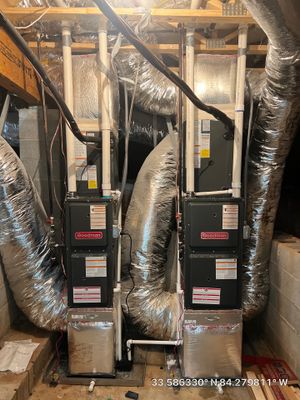 Dual Goodman HVAC System Installation with Honeywell Thermostats in Rex