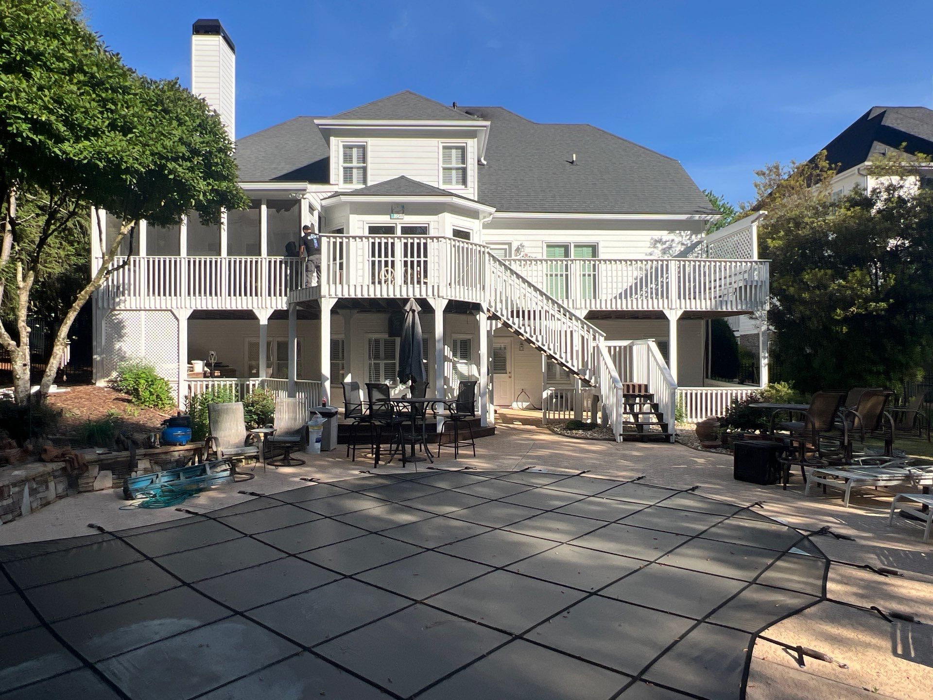 Multi-Level Pressure-Treated Wood Deck and Screened Porch in Acworth by Swift Home Renovations