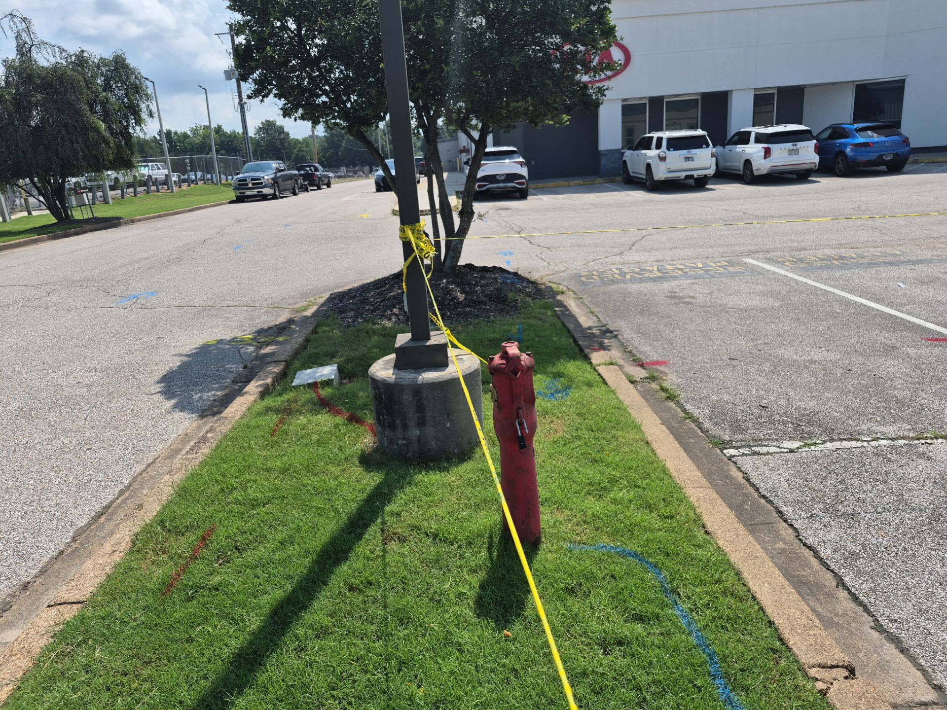 Underground Utility Locating and Mapping at Memphis Car Dealership by Alsip Locating Service, LLC