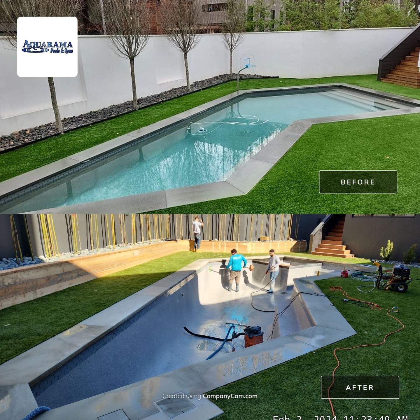 Backyard Renovation and Spa addition  by Aquarama Pools and Spas