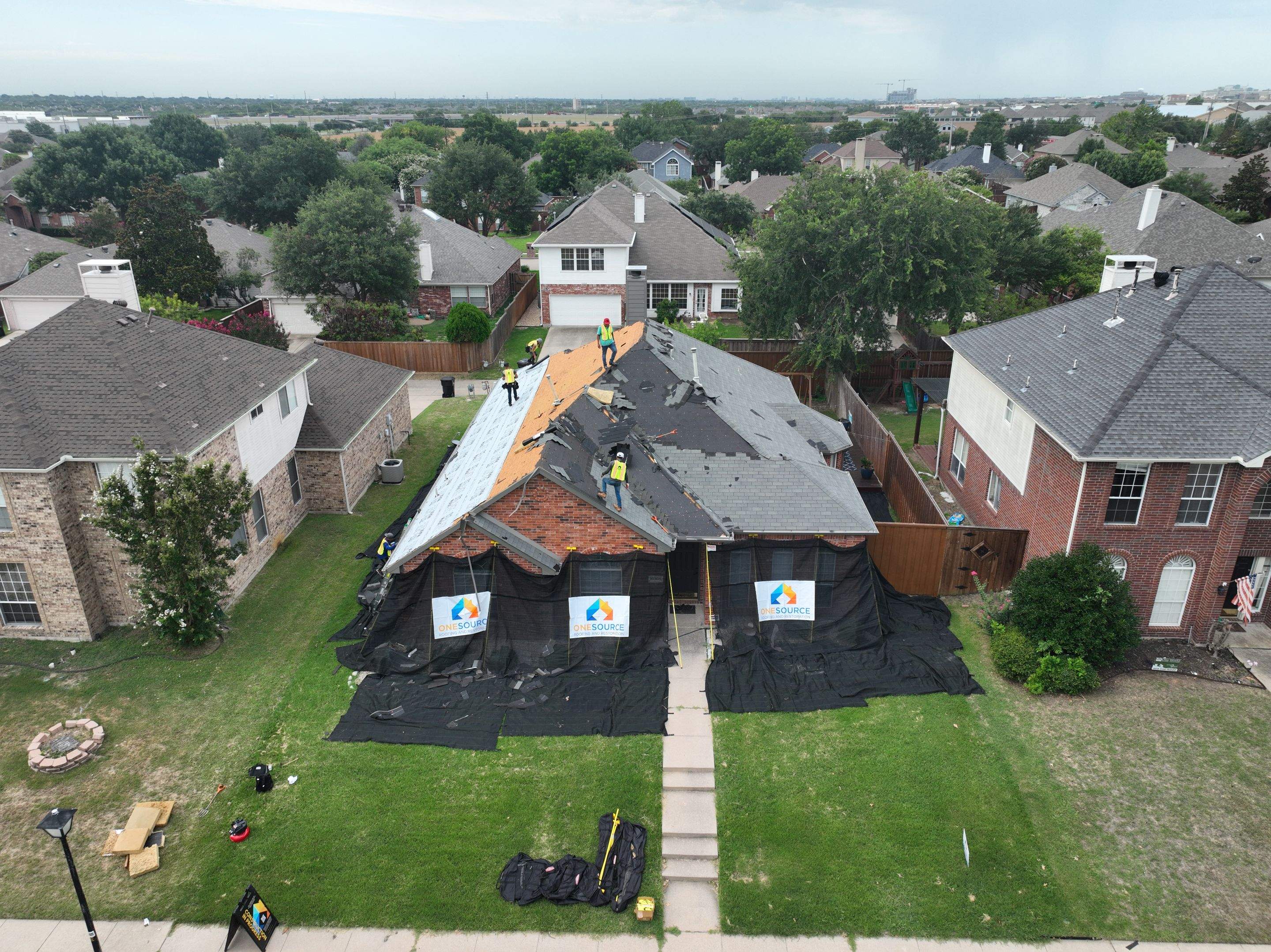 Residential Roofing Installation using CertainTeed Landmark MaxDef Weathered Wood by OneSource Roofing and Restoration