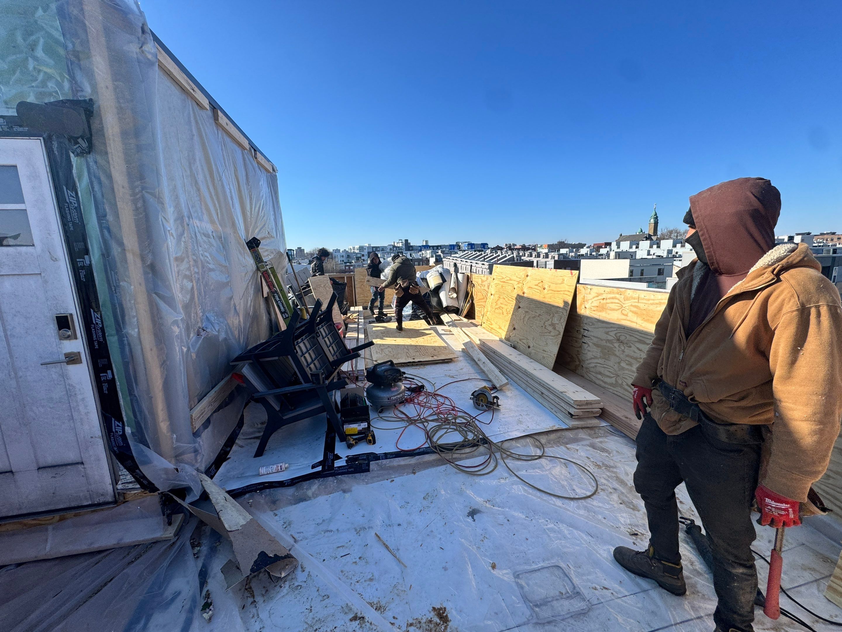 Flat Roof Replacement and Custom Roof Deck Installation in Philadelphia by Hybrid Roofing And Renovations