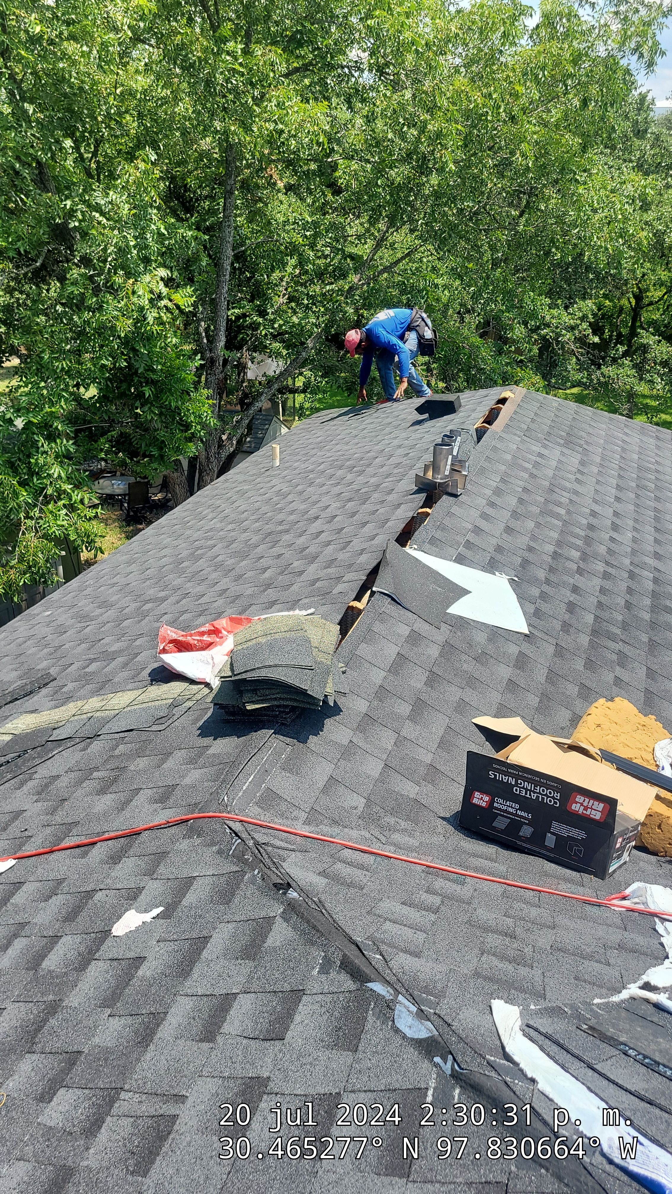 Architectural Shingle Roofing Replacement and Decking Repair in Cedar Park by Caliber Restoration LLC