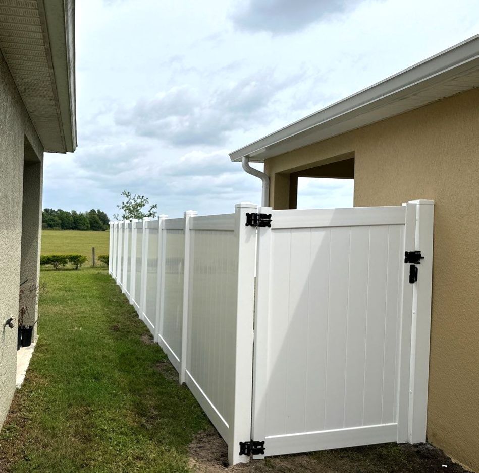 Aluminum Fence Installation using Vinyl Privacy Fence  by Asap fence and gates, LLC