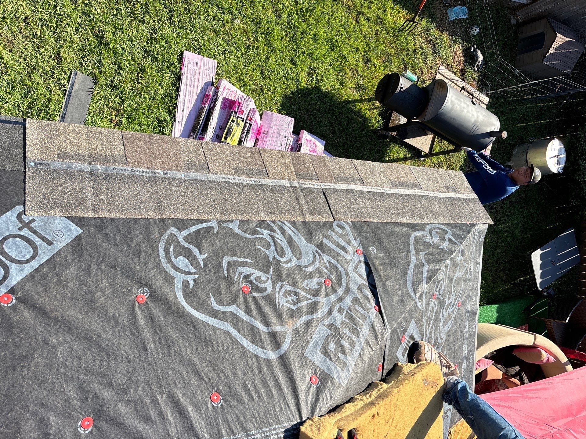 Residential Roofing Installation using Owen's Corning Duration (Lifetime) Shingles by Roof Repair Company