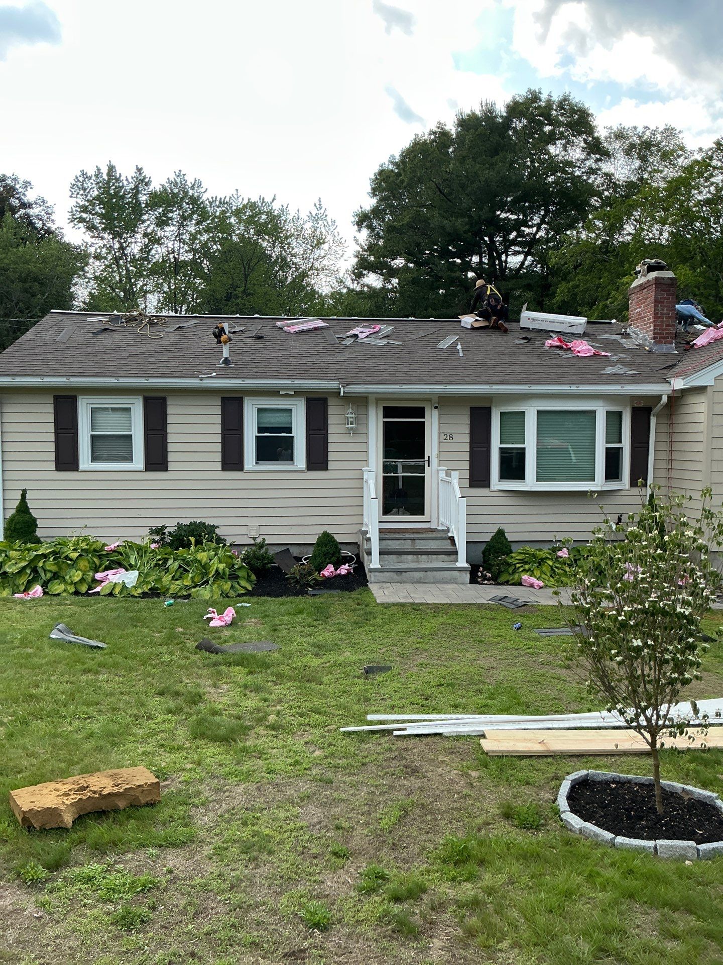Full Roof Replacement & Chimney Repair – Onyx Black, MA by Mighty Dog Roofing of Greater Middlesex County