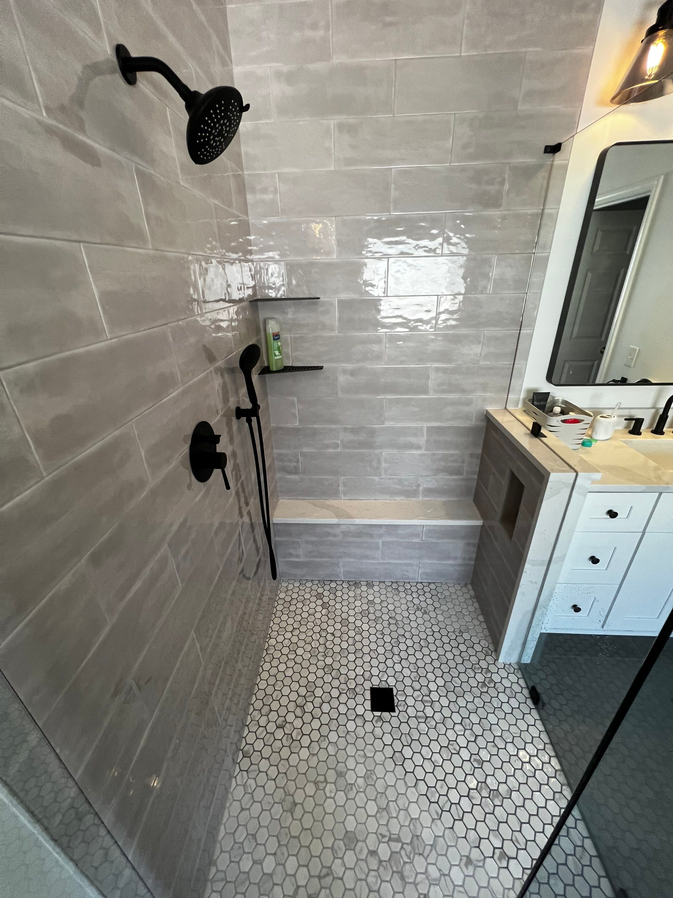 Modern Master Bathroom Remodel and Bedroom Painting in Woodstock by Swift Home Renovations