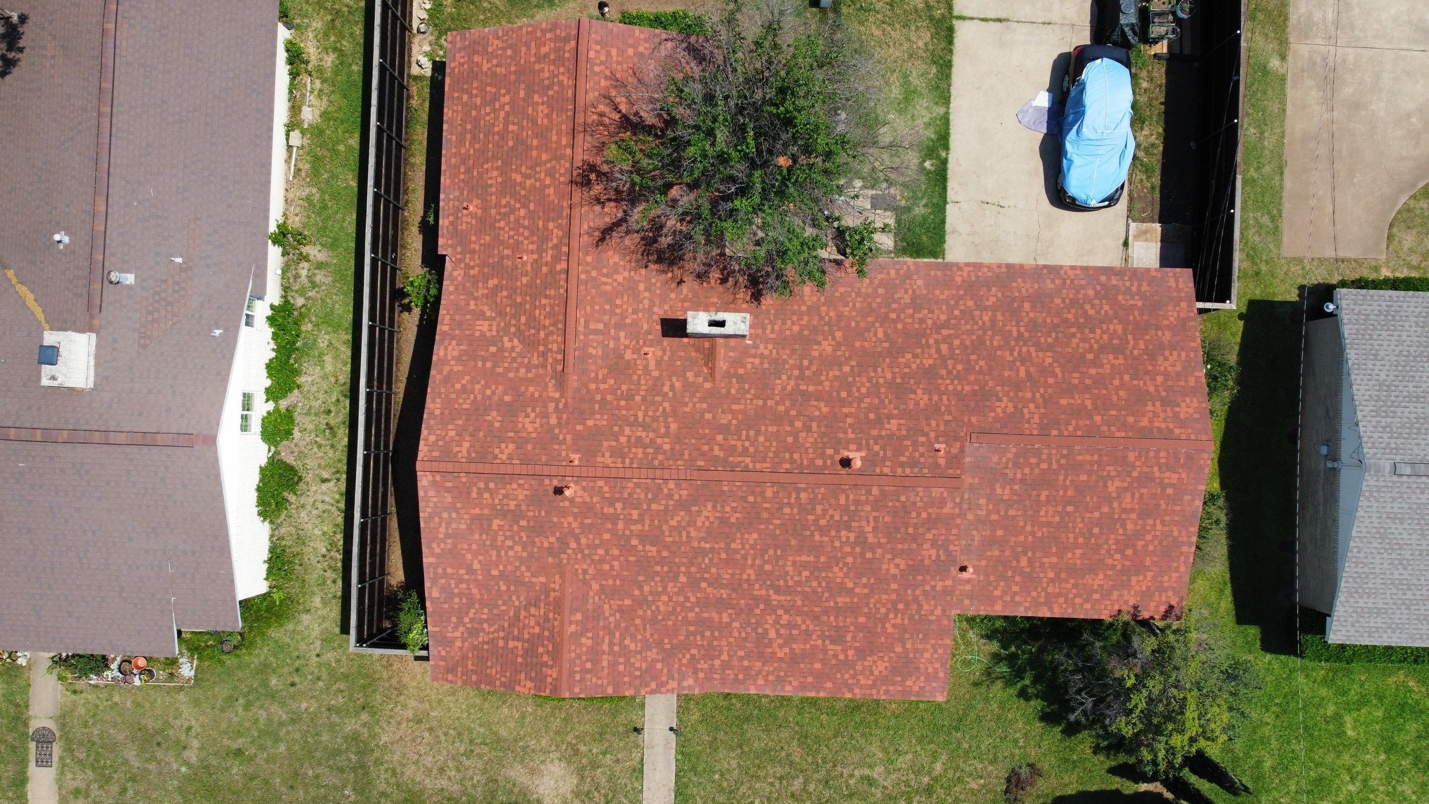 Final Roof Drone Shots by First Out Roofing 