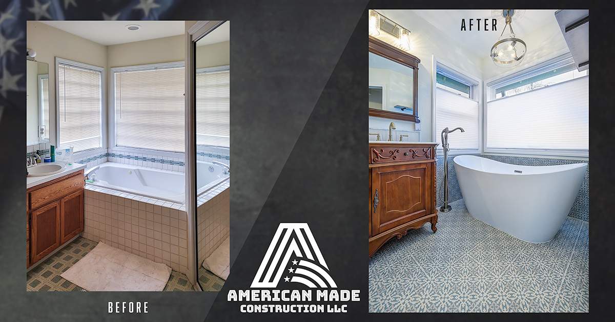 Milwaukie Dual Bathroom Remodel by American Made Construction 