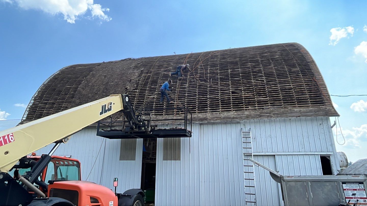 Barn Roofing Installation using GAF Timberline HDZ Charcoal by Nitro Roofing and Construction