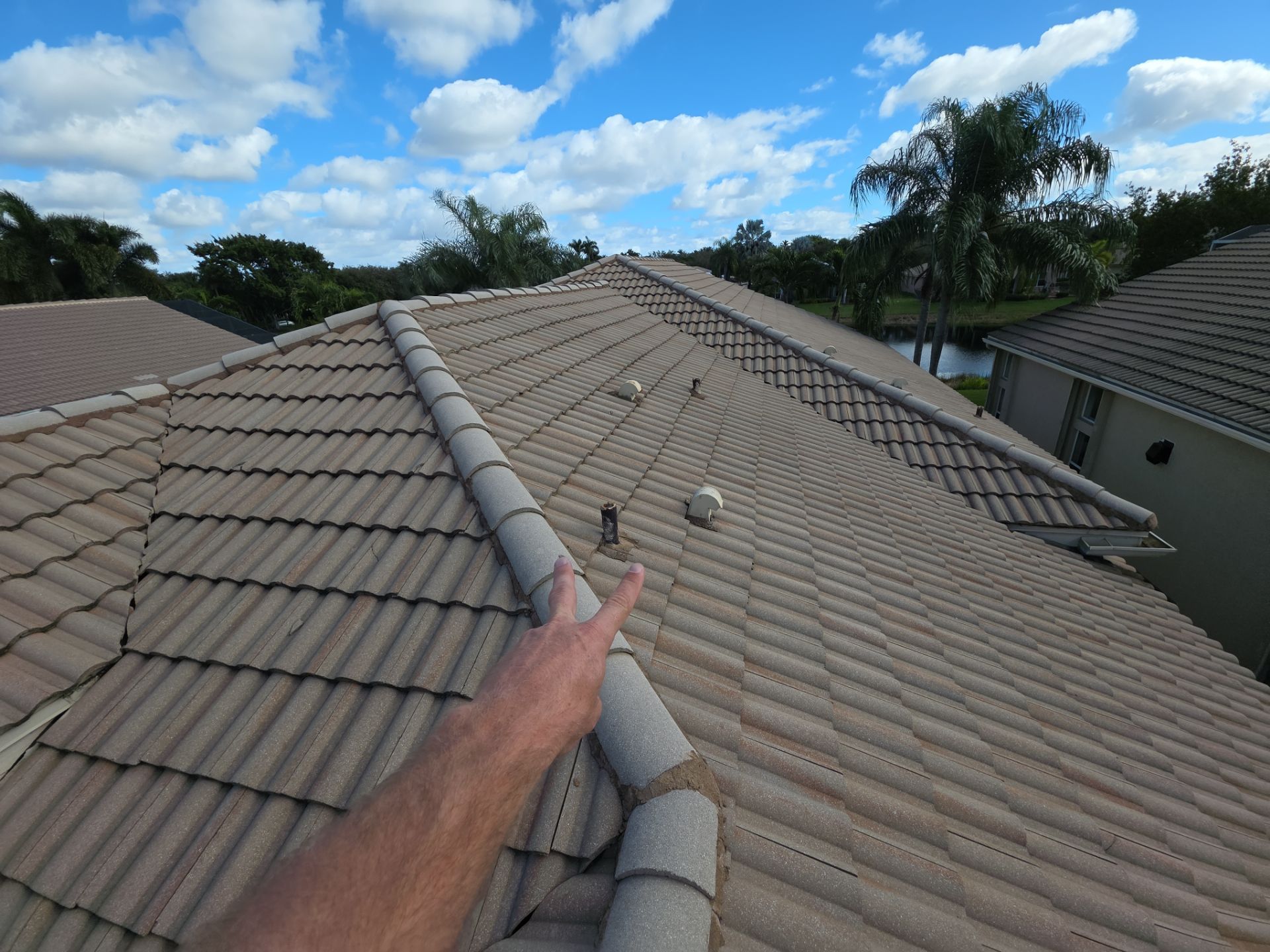 Full Concrete S-Tile Roof Replacement and Deck Repair in Wellington by Aastro Roofing