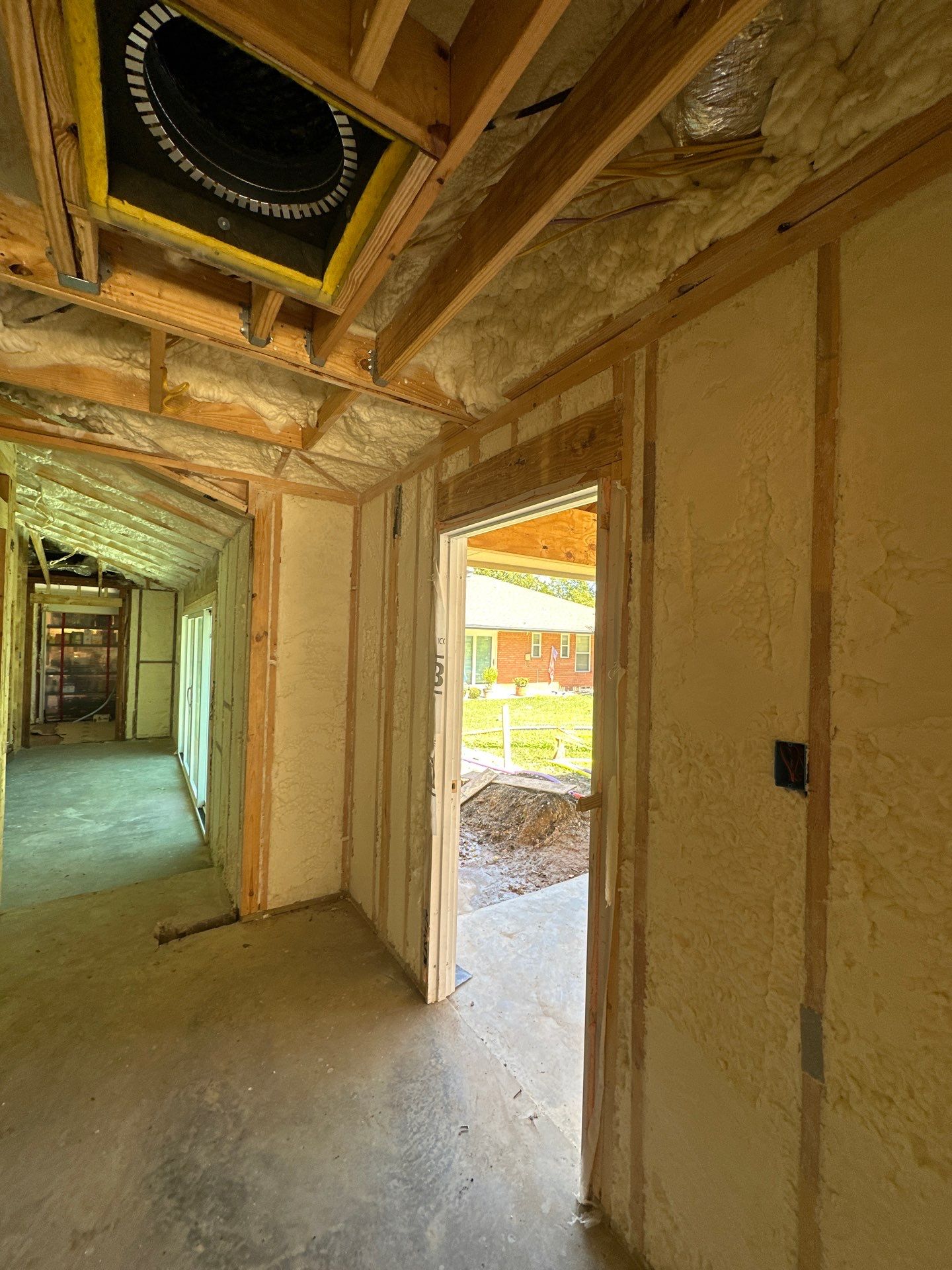Open cell spray foam job completed at this home addition in Plano, TX by Apex Insulation Solutions