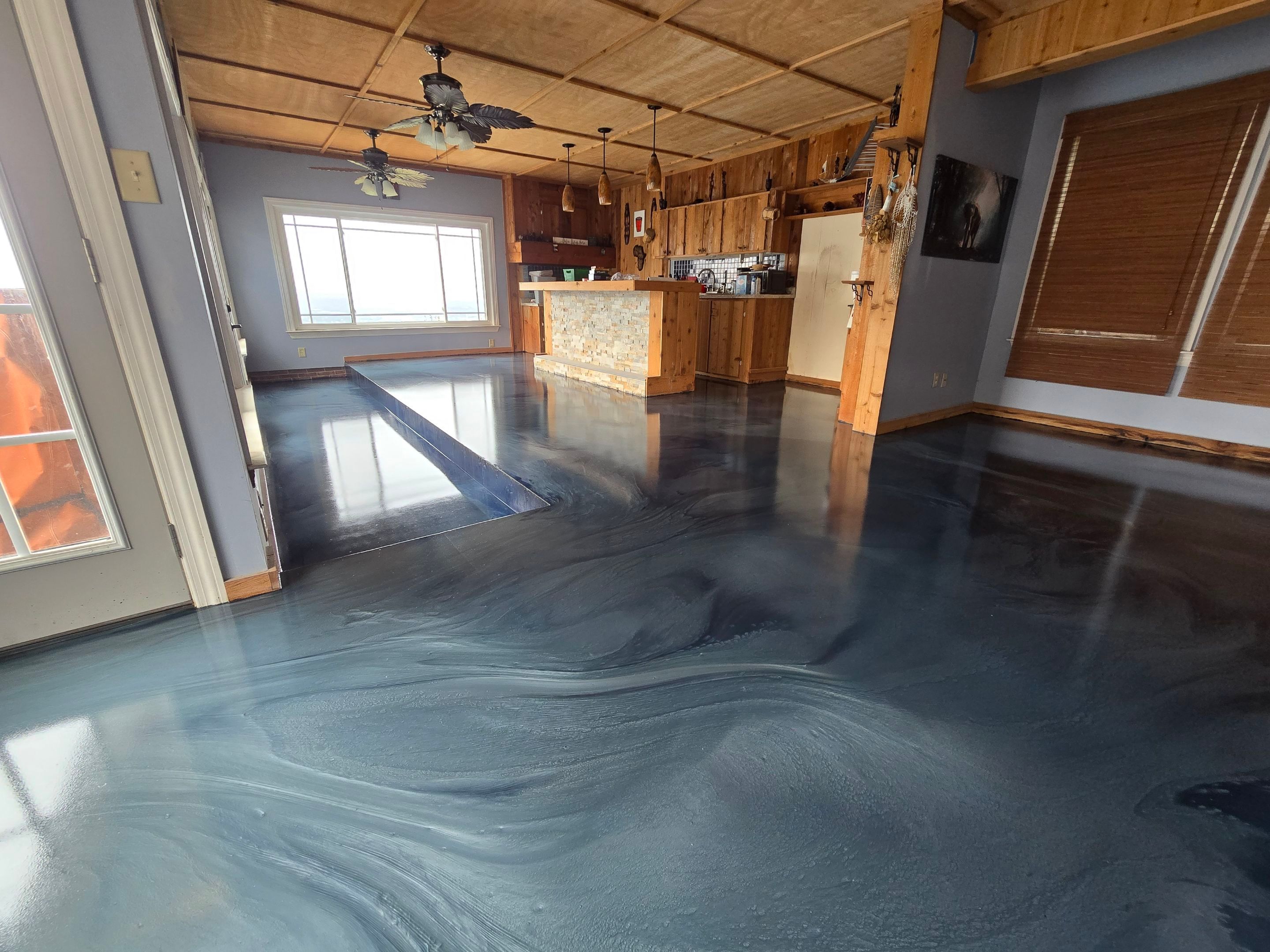 Stunning Metallic Floor in Ocean & Azure  by Elite Floor Solutions