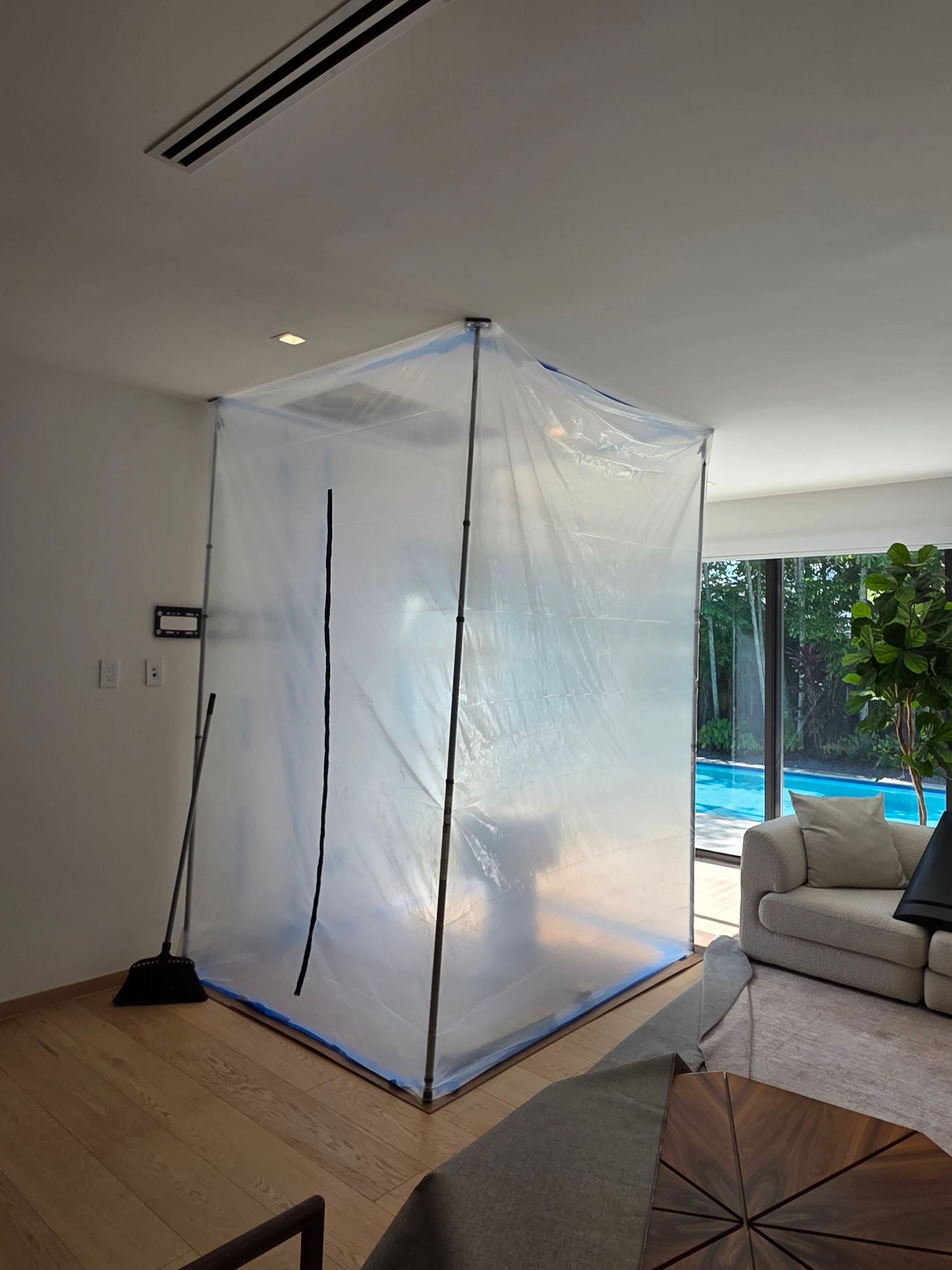 Flat Roof Silicone Coating and Interior Water Damage Restoration in Miami by Picos Construction Engineering